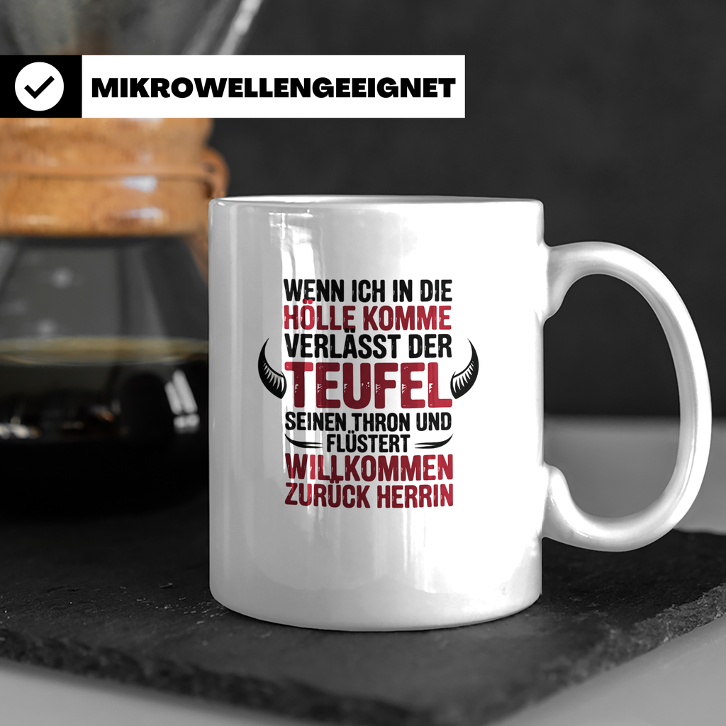 Teufel Herrin Tasse - Willkommen zurück in der Hölle! Sublim – Weiß [farbe:weiß]