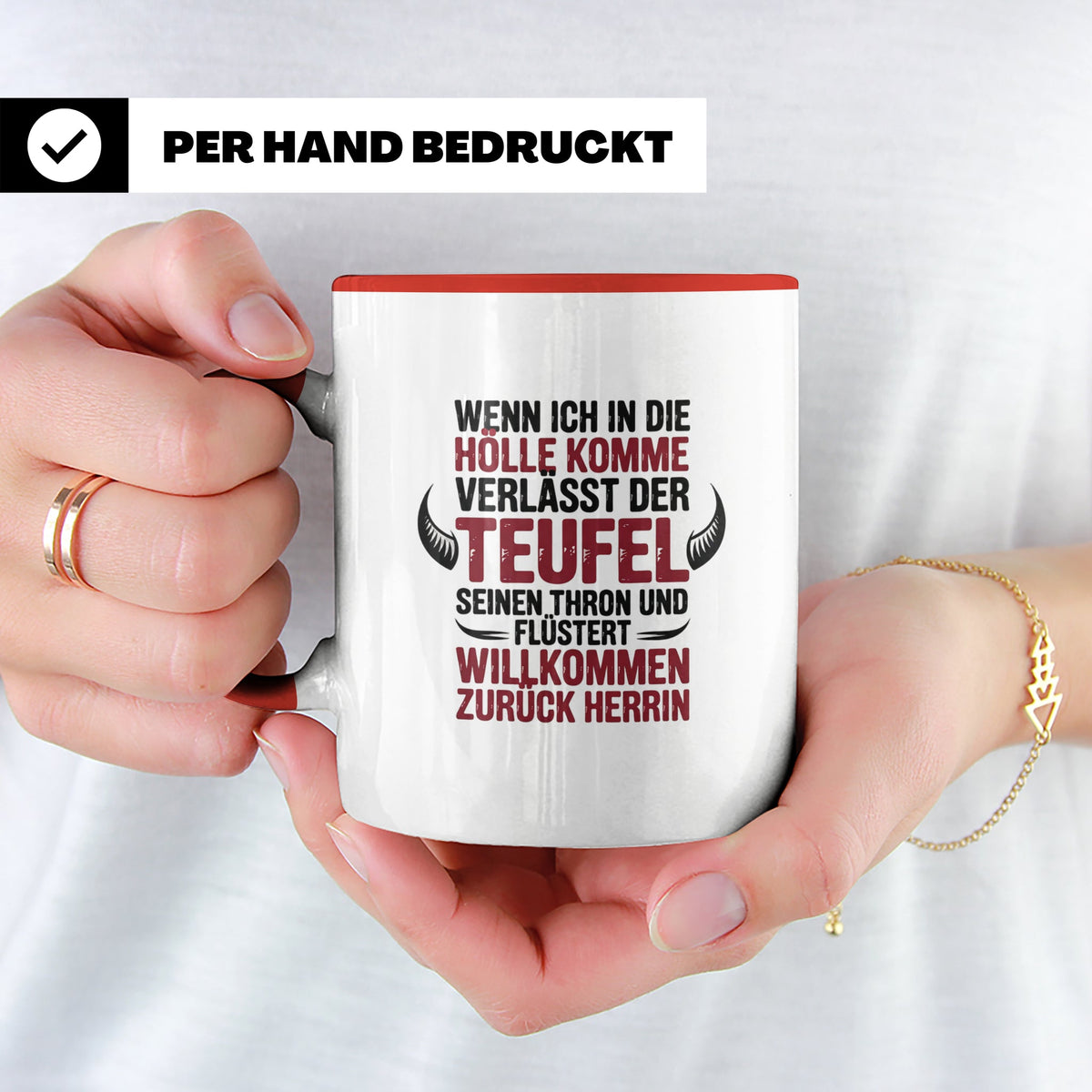 Teufel Herrin Tasse - Willkommen zurück in der Hölle! Sublim – Rot [farbe:rot]