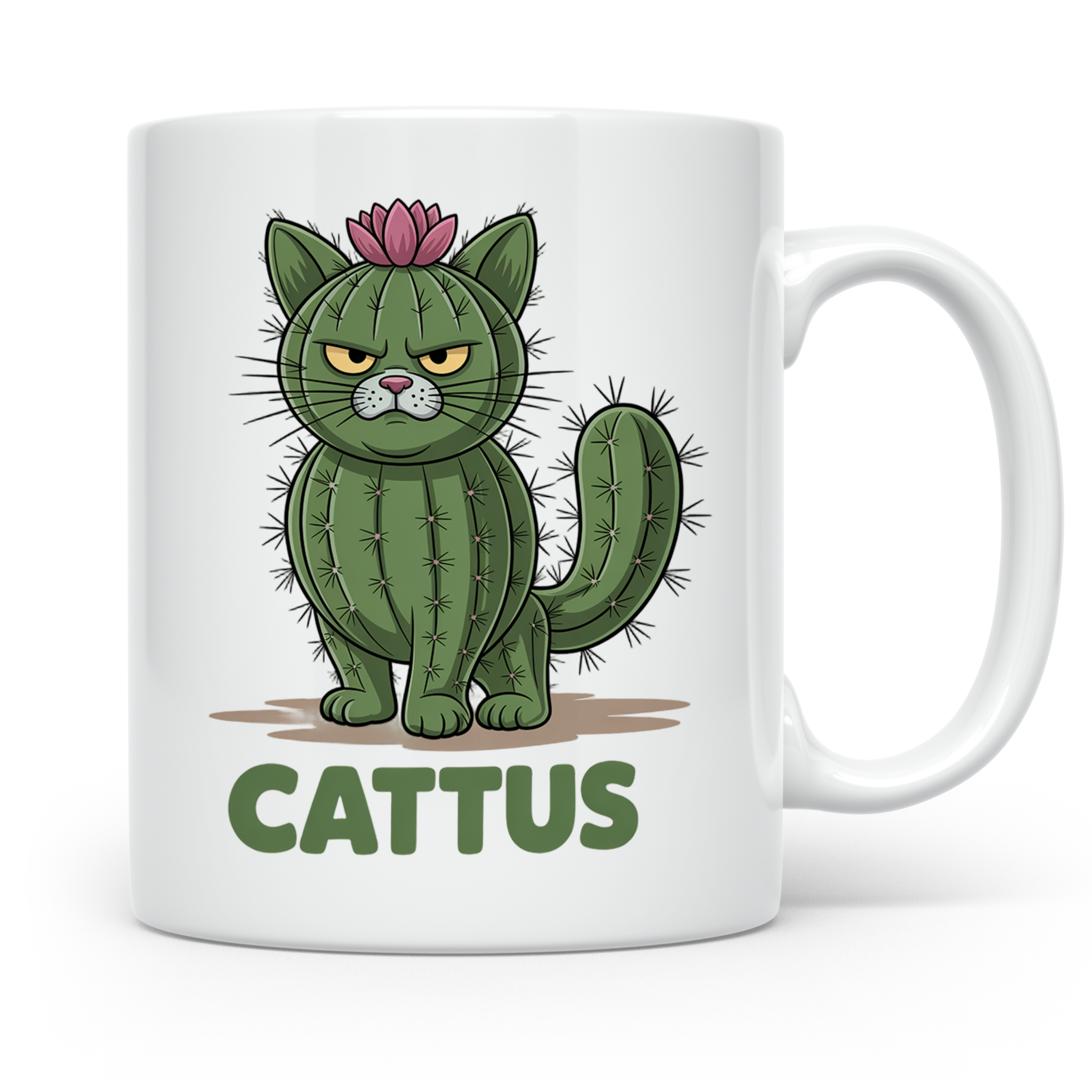Cattus Tasse - Kaktus Katze Geschenk für Pflanzenliebhaber & – Weiß [farbe:weiß]