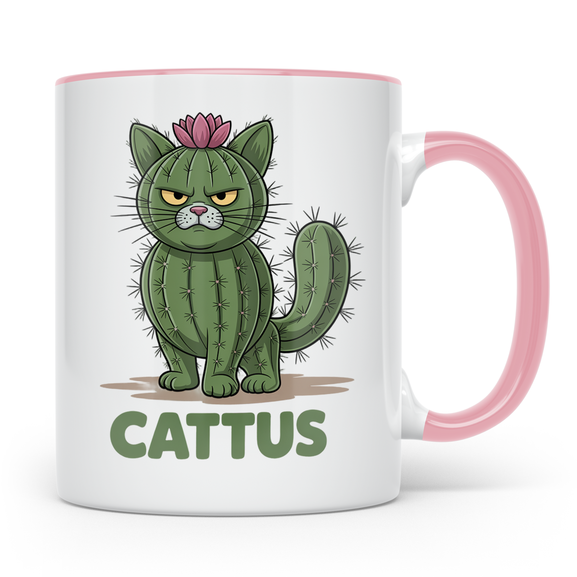 Cattus Tasse - Kaktus Katze Geschenk für Pflanzenliebhaber & – Rosa [farbe:rosa]