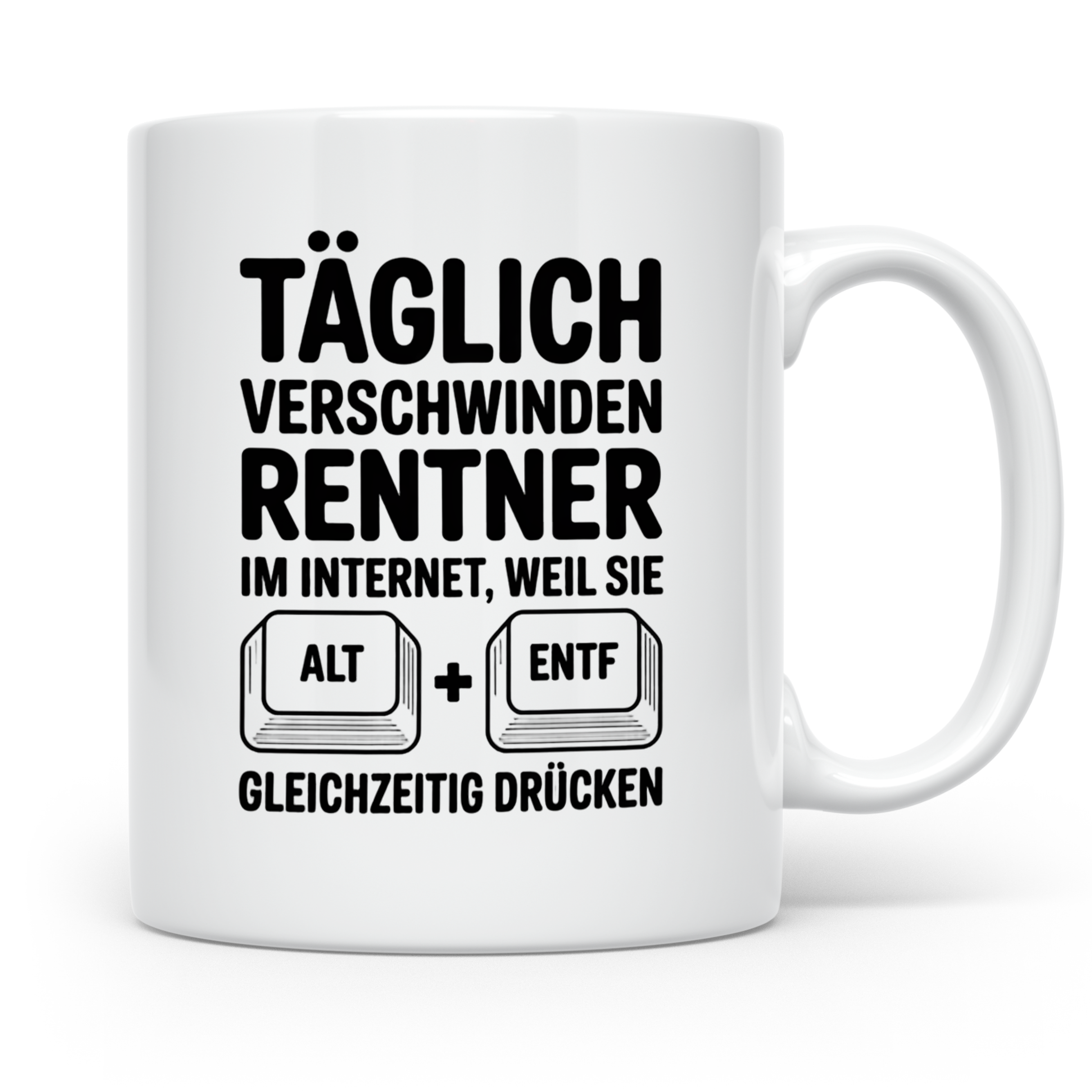 Rentner Tasse - Täglich verschwinden Rentner im Internet - A – Weiß [farbe:weiß]