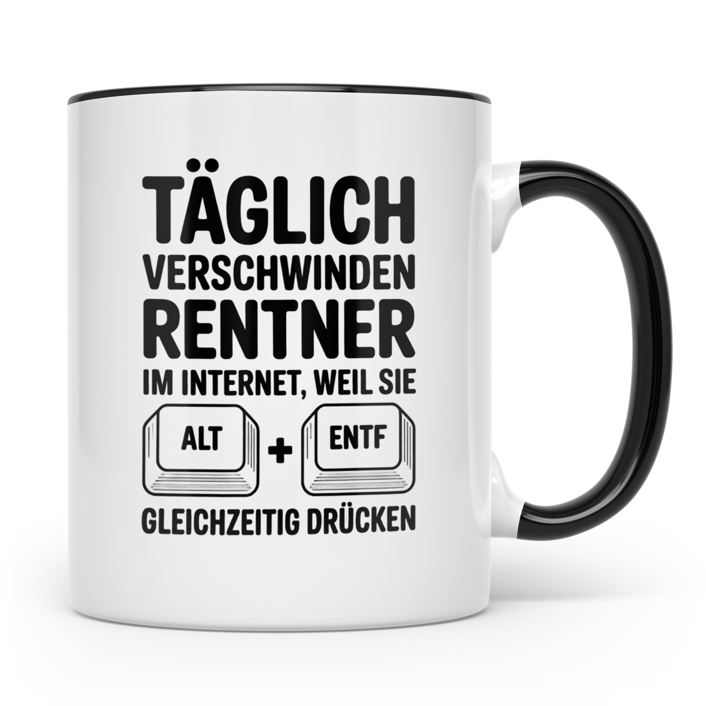 Rentner Tasse - Täglich verschwinden Rentner im Internet - A – Schwarz [farbe:schwarz]