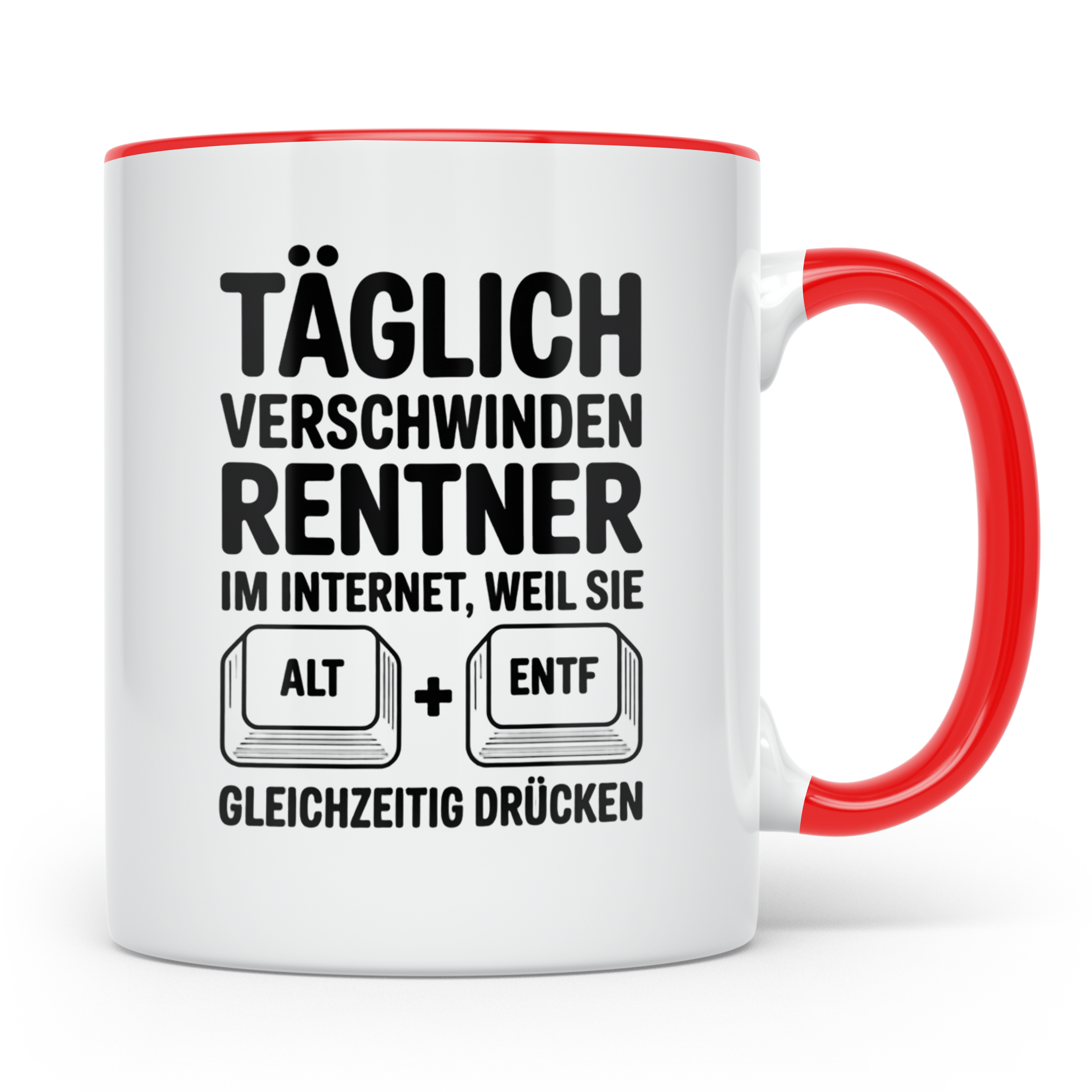 Rentner Tasse - Täglich verschwinden Rentner im Internet - A – Rot [farbe:rot]