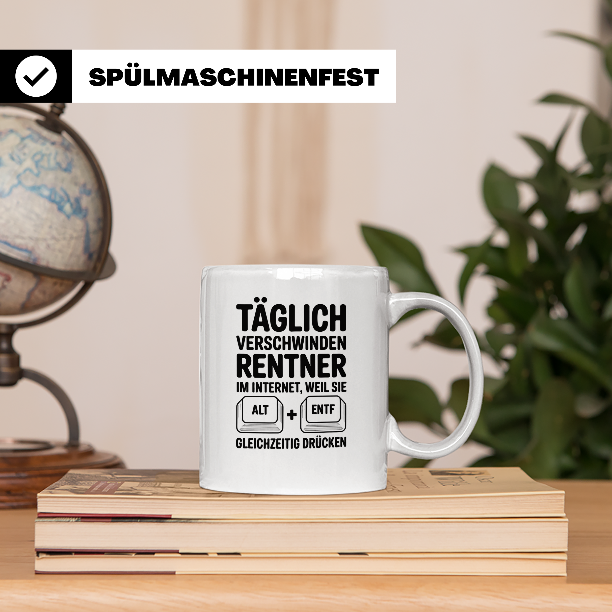 Rentner Tasse - Täglich verschwinden Rentner im Internet - A – Weiß [farbe:weiß]