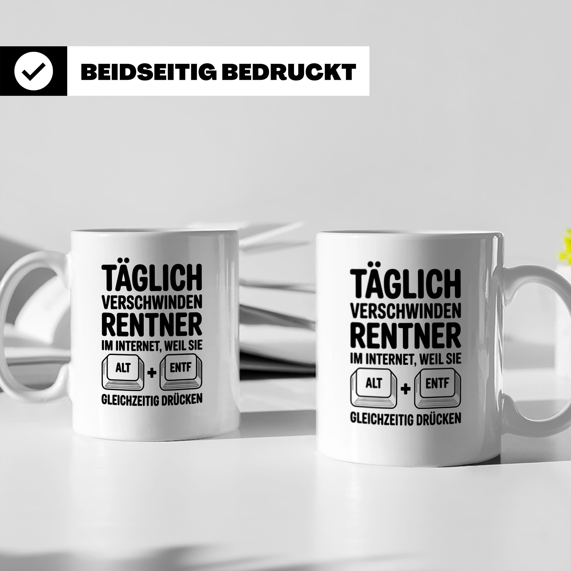 Rentner Tasse - Täglich verschwinden Rentner im Internet - A – Weiß [farbe:weiß]