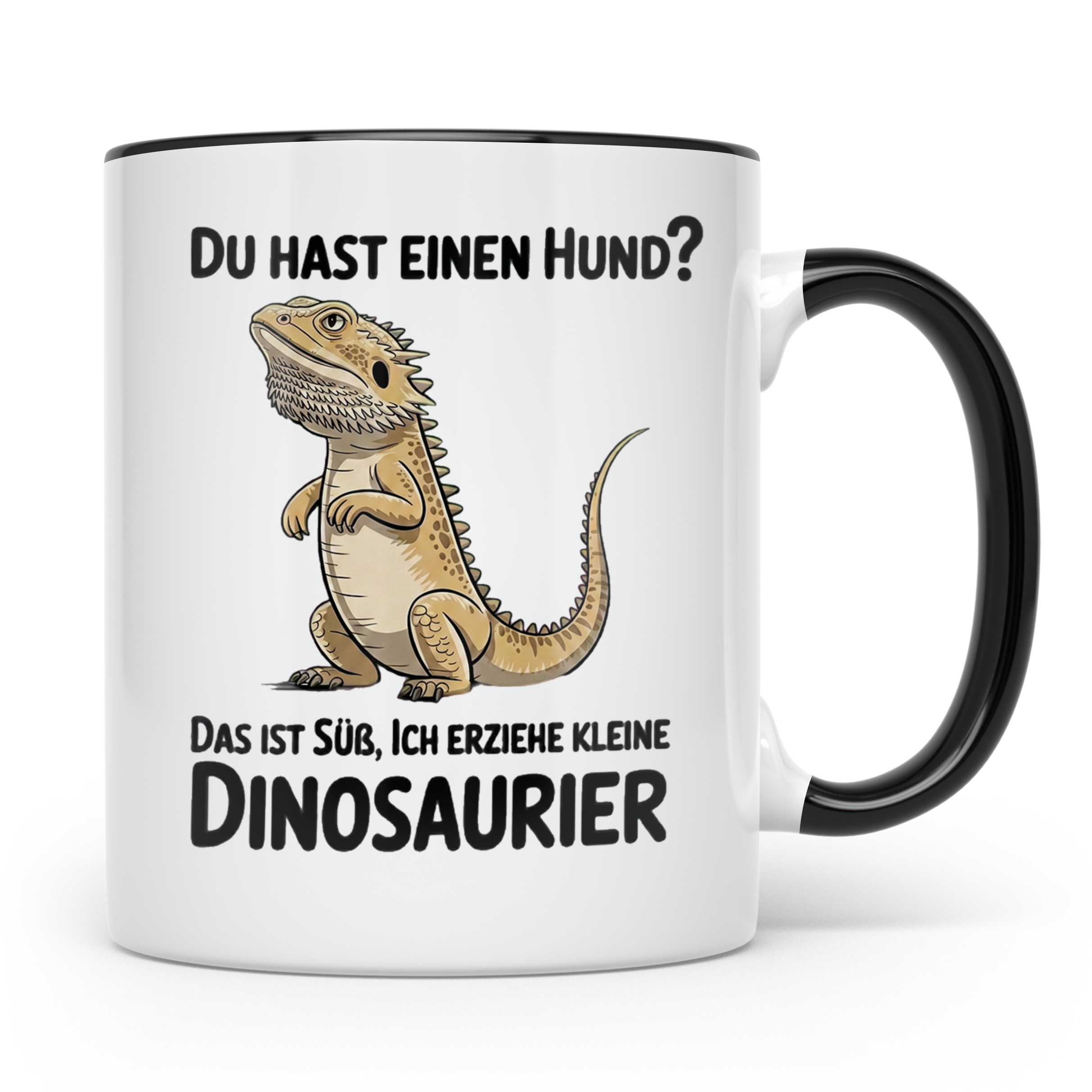 Bartagamen Tasse - Lustiges Reptilien Motiv für Bartagamen L – Schwarz [farbe:schwarz]