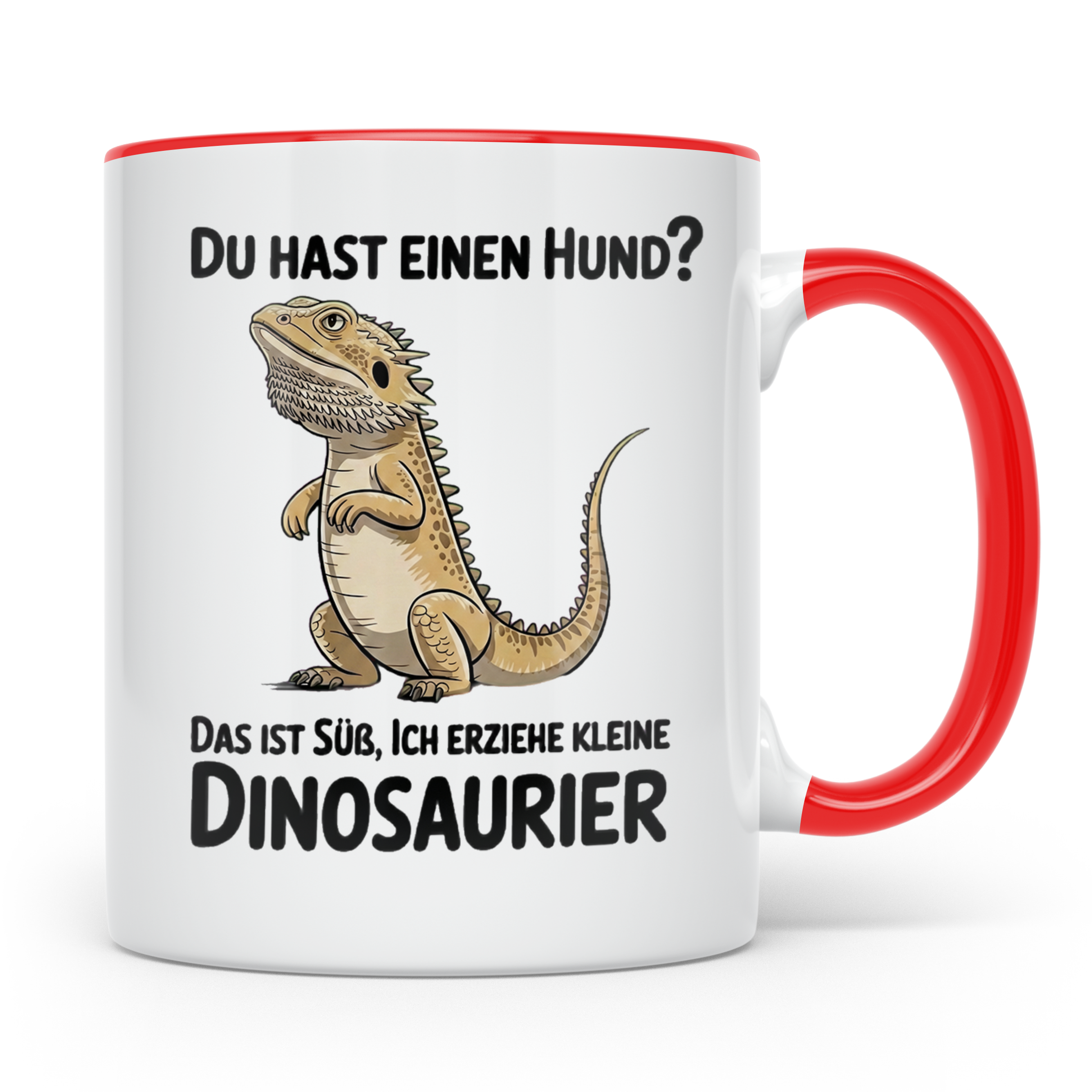Bartagamen Tasse - Lustiges Reptilien Motiv für Bartagamen L – Rot [farbe:rot]