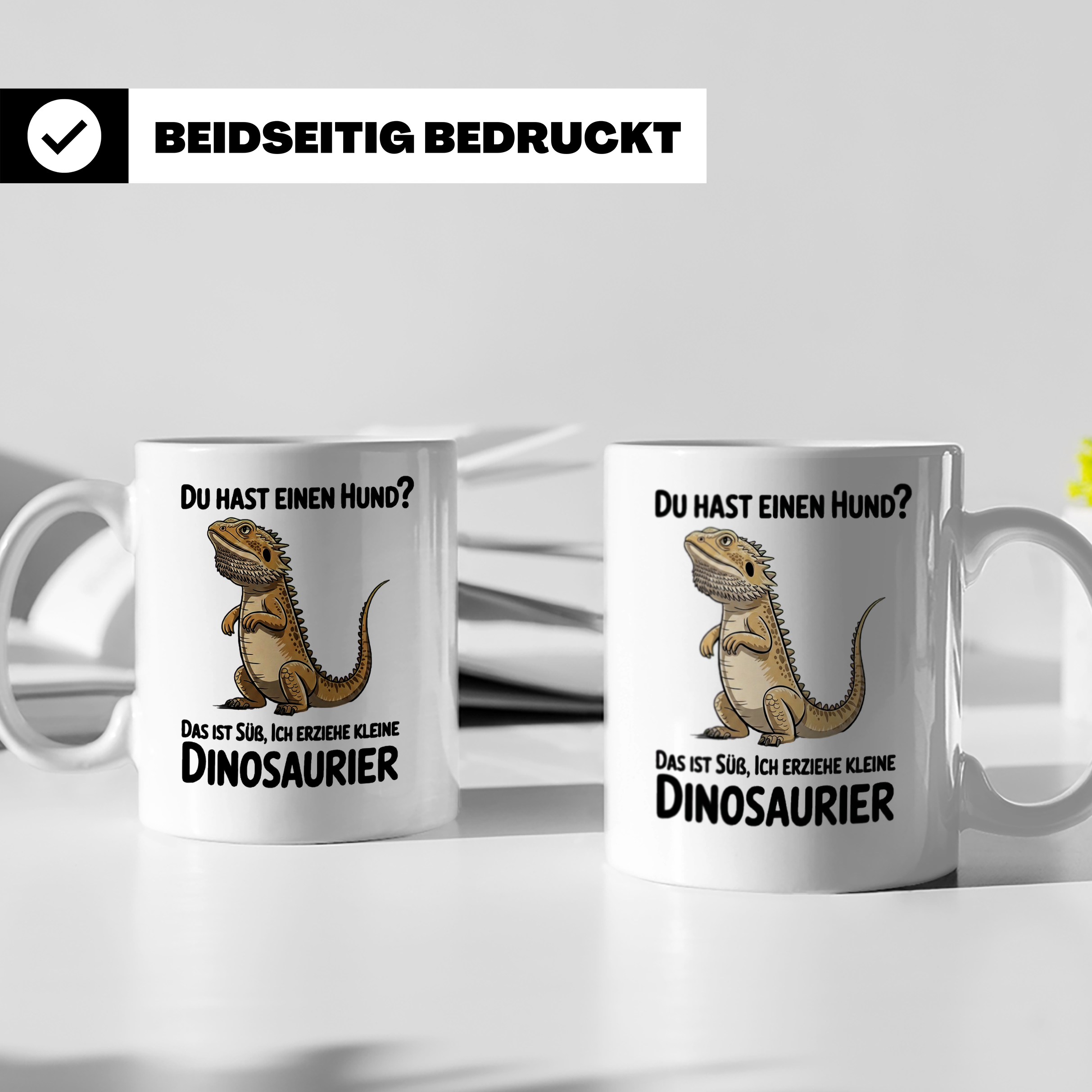 Bartagamen Tasse - Lustiges Reptilien Motiv für Bartagamen L – Weiß [farbe:weiß]