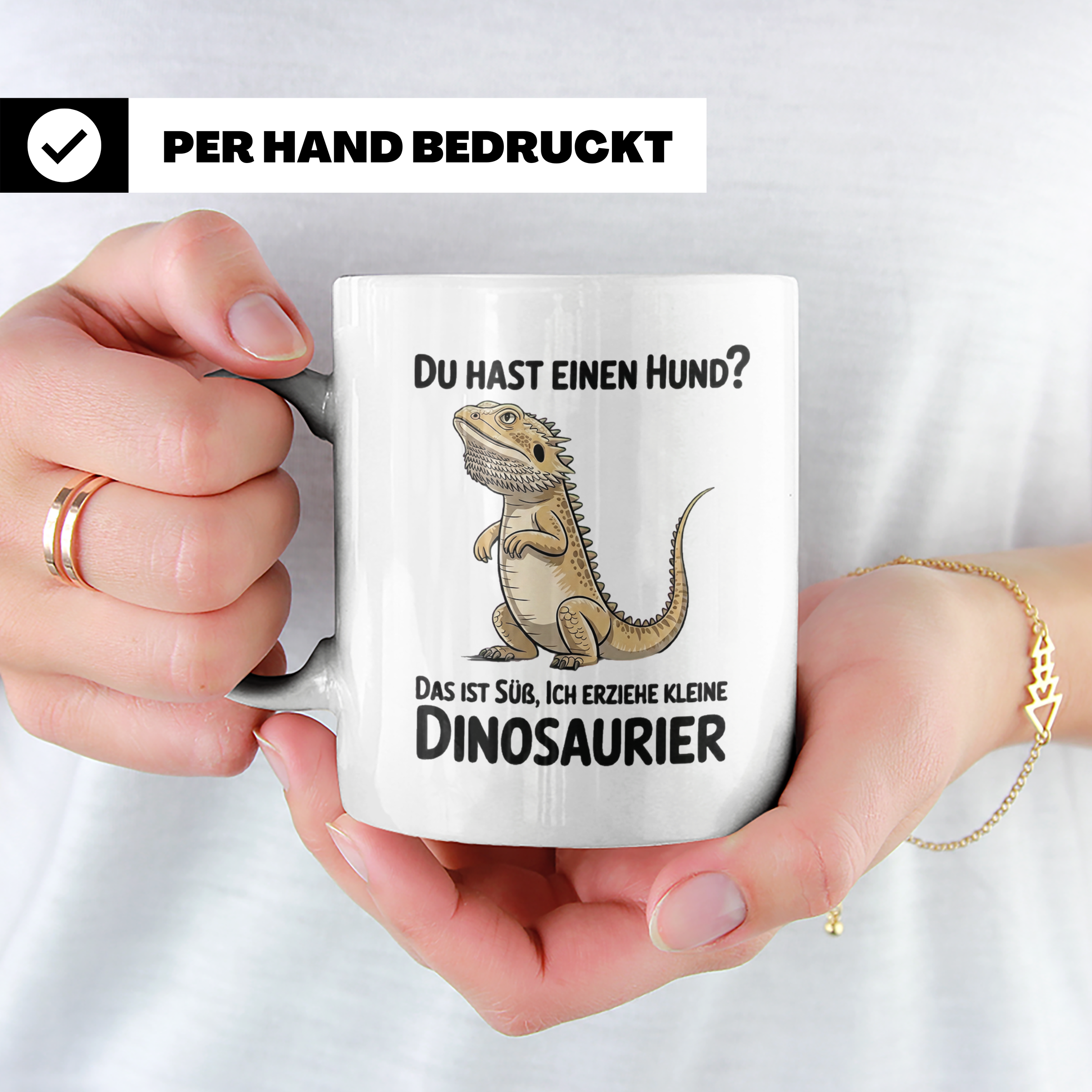Bartagamen Tasse - Lustiges Reptilien Motiv für Bartagamen L – Weiß [farbe:weiß]