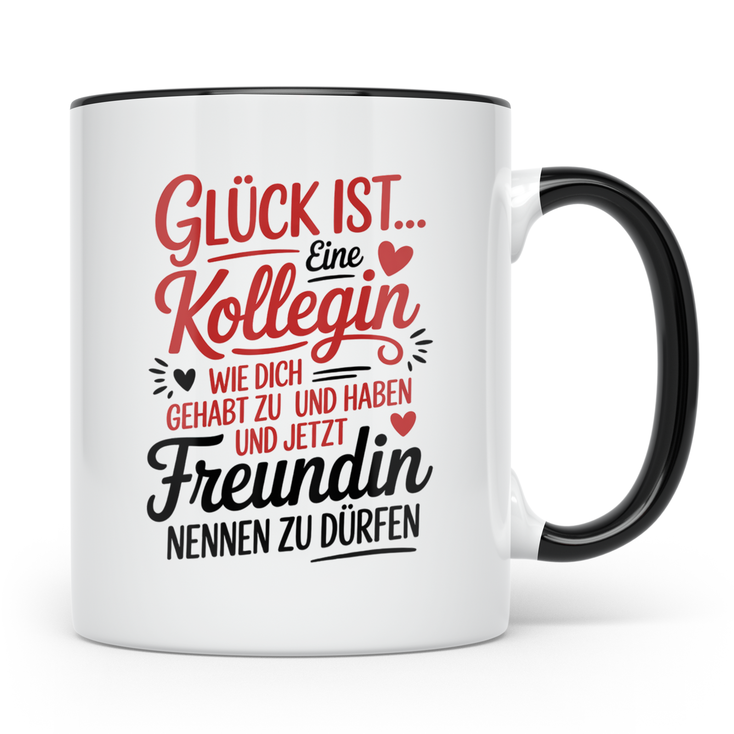 Kollegin Tasse: Glück ist eine Kollegin wie dich! Büro Freun – Schwarz [farbe:schwarz]
