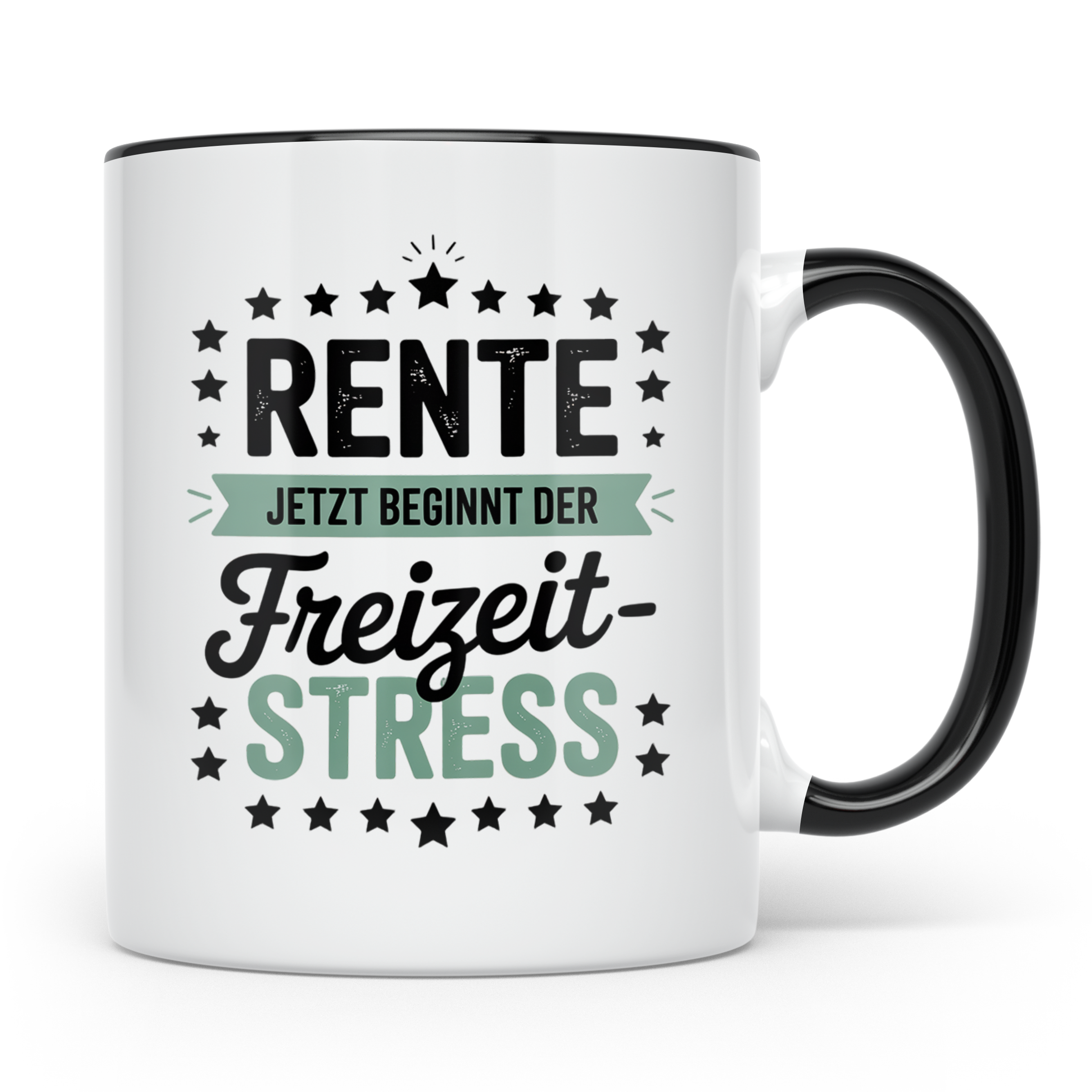 Rente Jetzt Beginnt der Freizeit Stress Tasse - Rentner Gesc – Schwarz [farbe:schwarz]