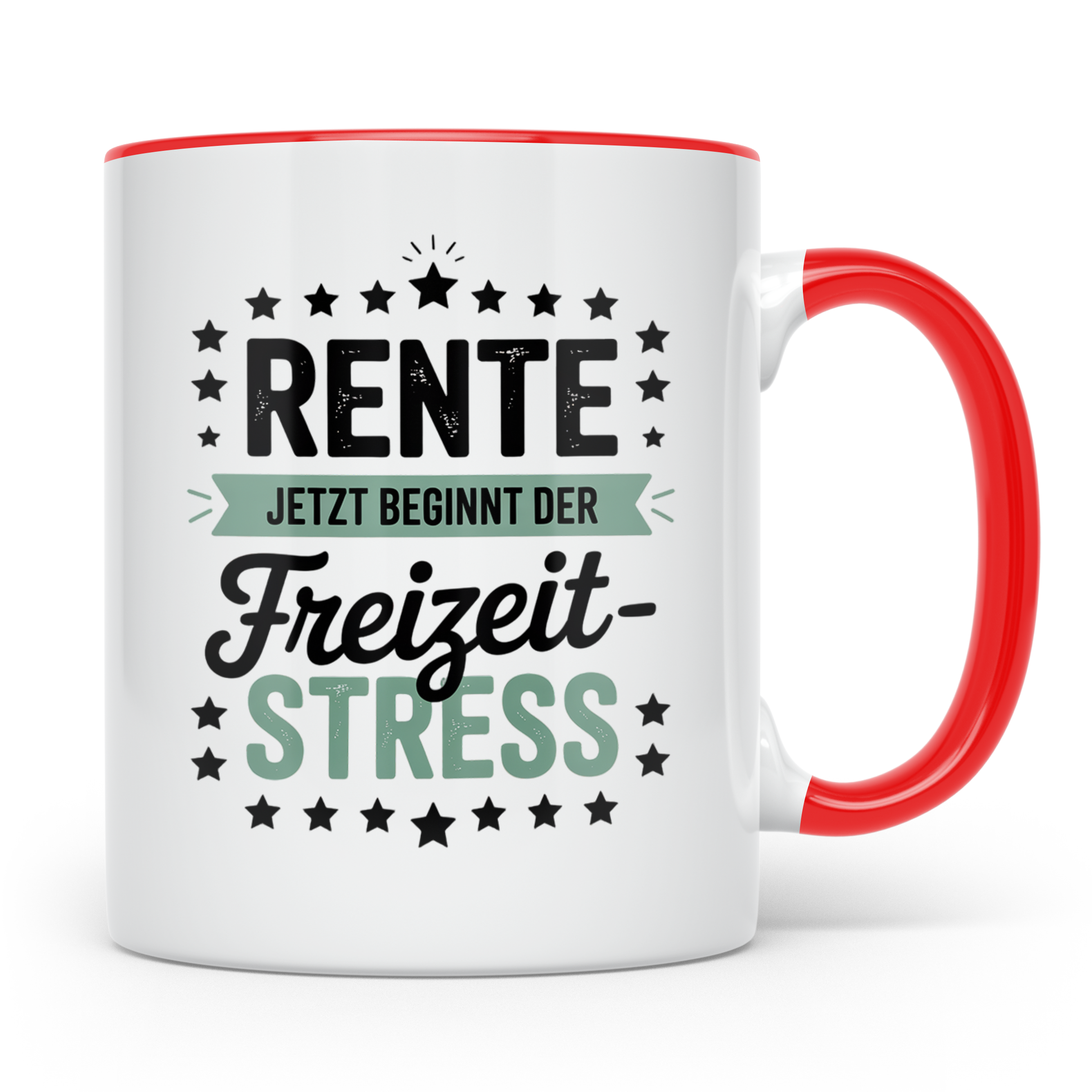 Rente Jetzt Beginnt der Freizeit Stress Tasse - Rentner Gesc – Rot [farbe:rot]