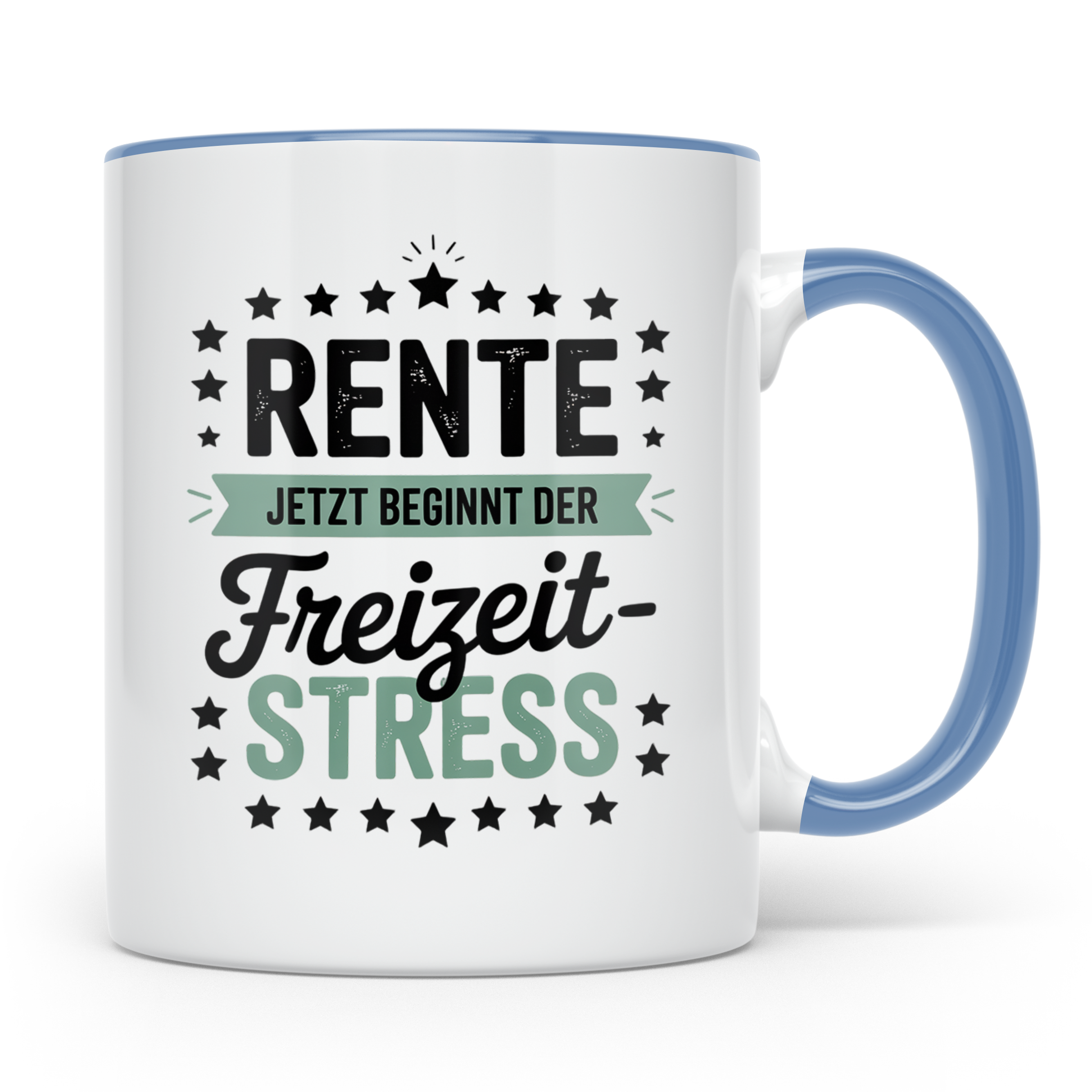 Rente Jetzt Beginnt der Freizeit Stress Tasse - Rentner Gesc – Blau [farbe:blau]