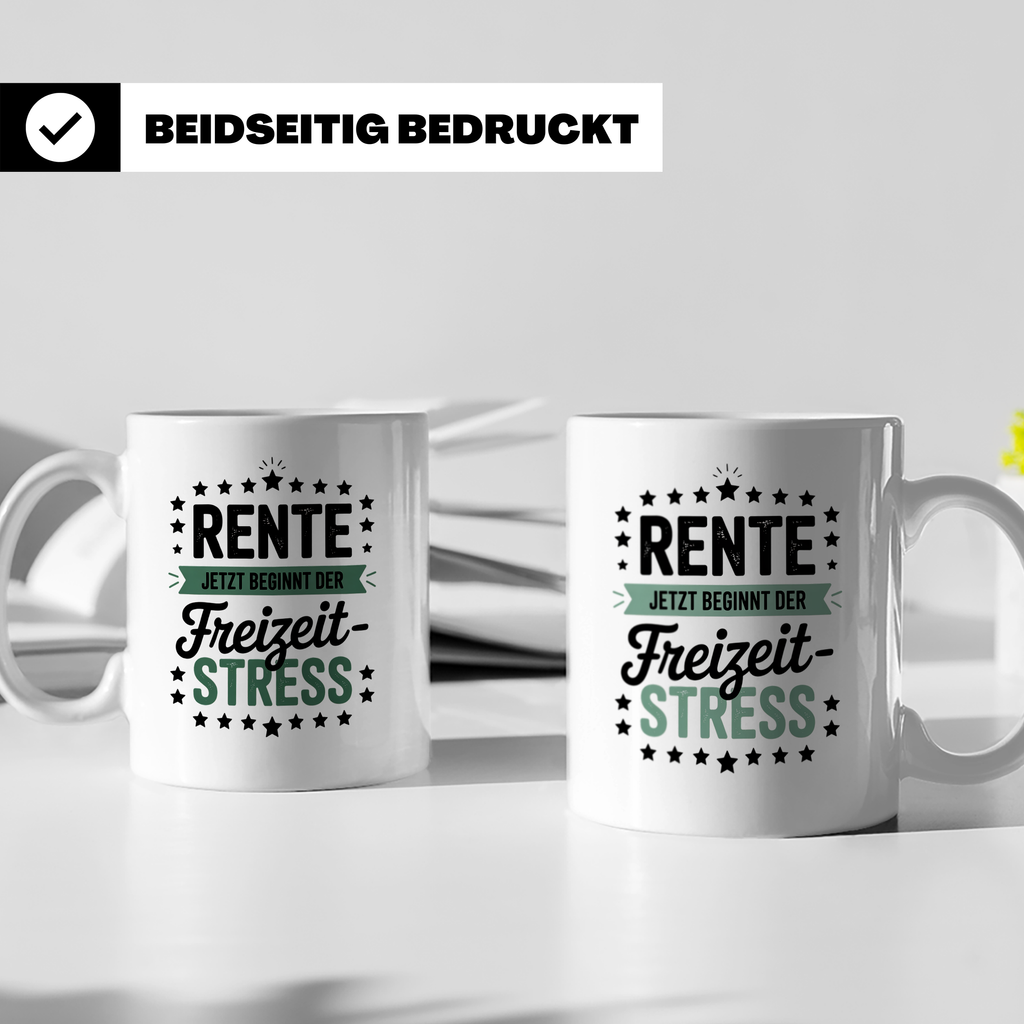 Rente Jetzt Beginnt der Freizeit Stress Tasse - Rentner Gesc – Weiß [farbe:weiß]