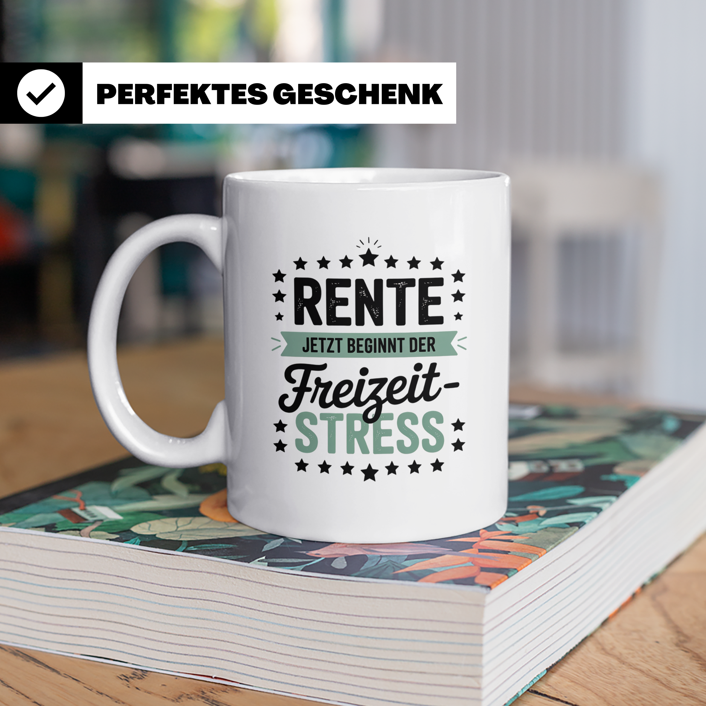 Rente Jetzt Beginnt der Freizeit Stress Tasse - Rentner Gesc – Weiß [farbe:weiß]