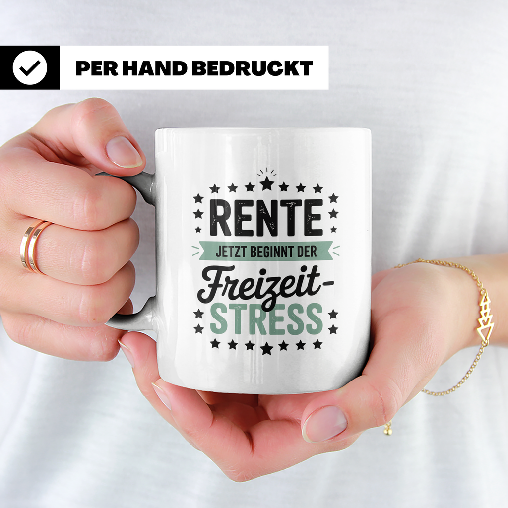 Rente Jetzt Beginnt der Freizeit Stress Tasse - Rentner Gesc – Weiß [farbe:weiß]