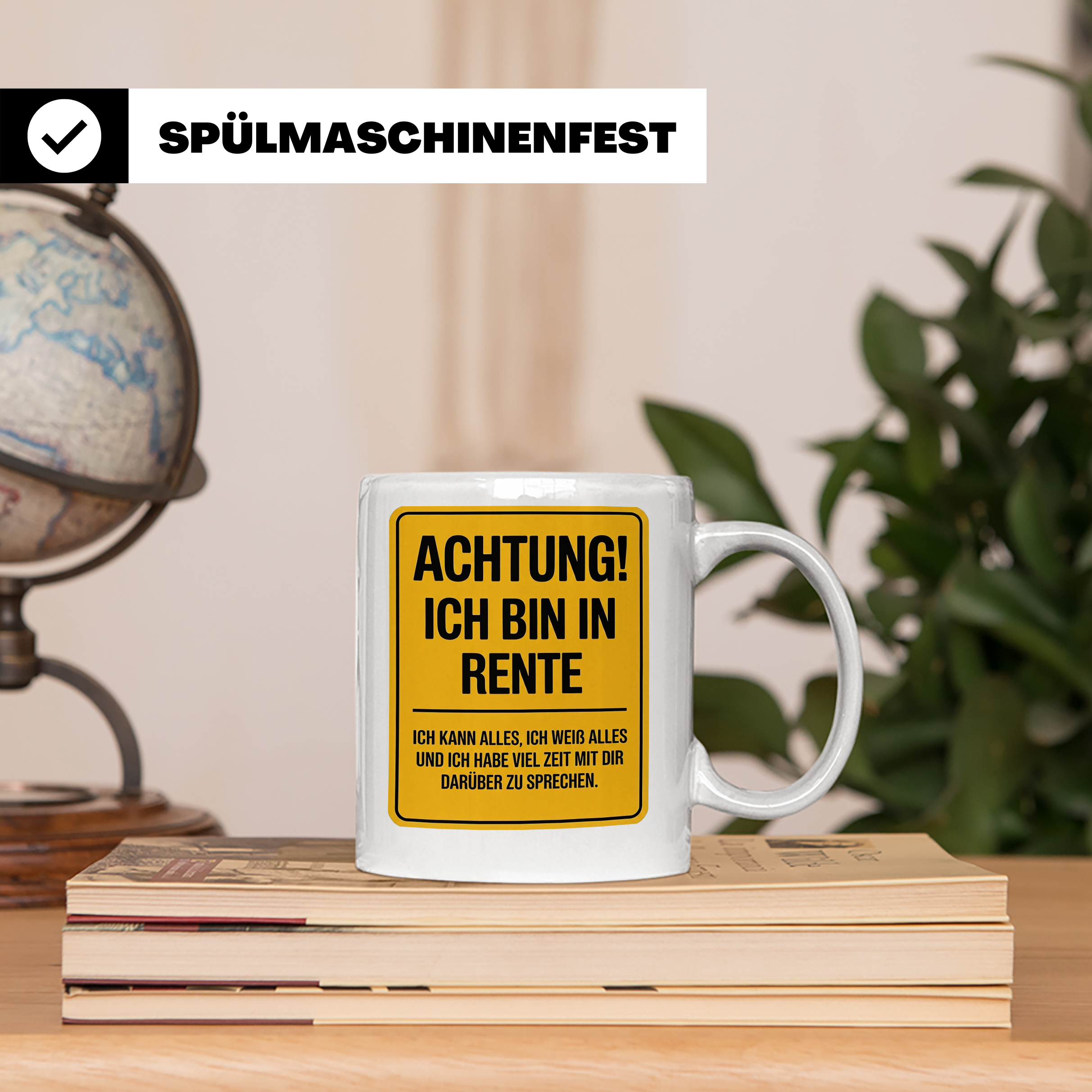 Rentner Tasse - Achtung Ich Bin In Rente - Geschenkidee für  – Weiß [farbe:weiß]