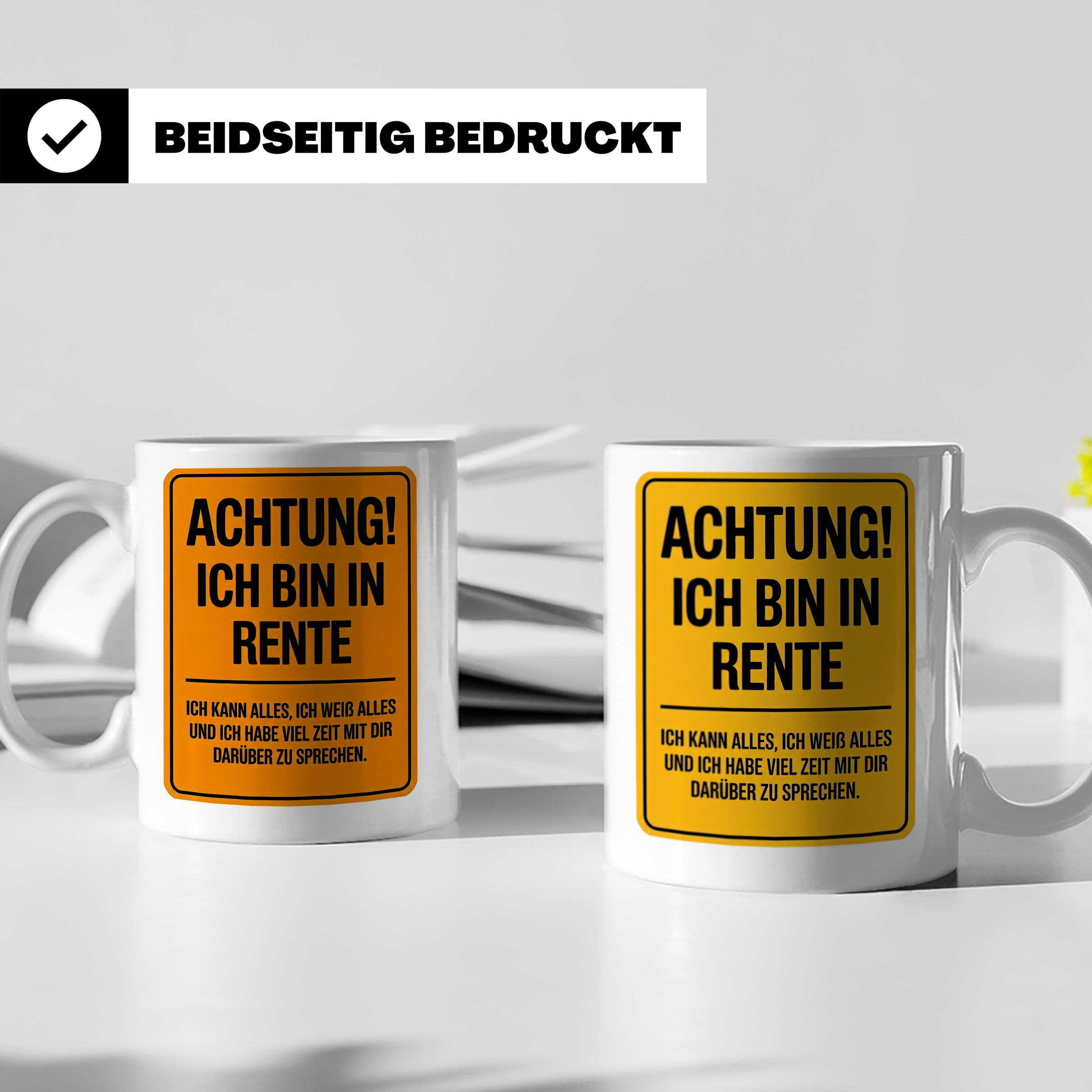 Rentner Tasse - Achtung Ich Bin In Rente - Geschenkidee für  – Weiß [farbe:weiß]