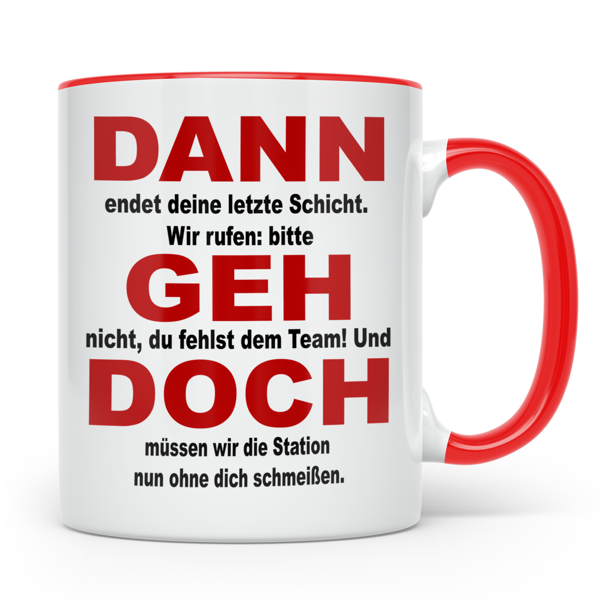 Abschiedsgeschenk Pflegekraft Tasse, Abschied Pflege Station – Rot [farbe:rot]