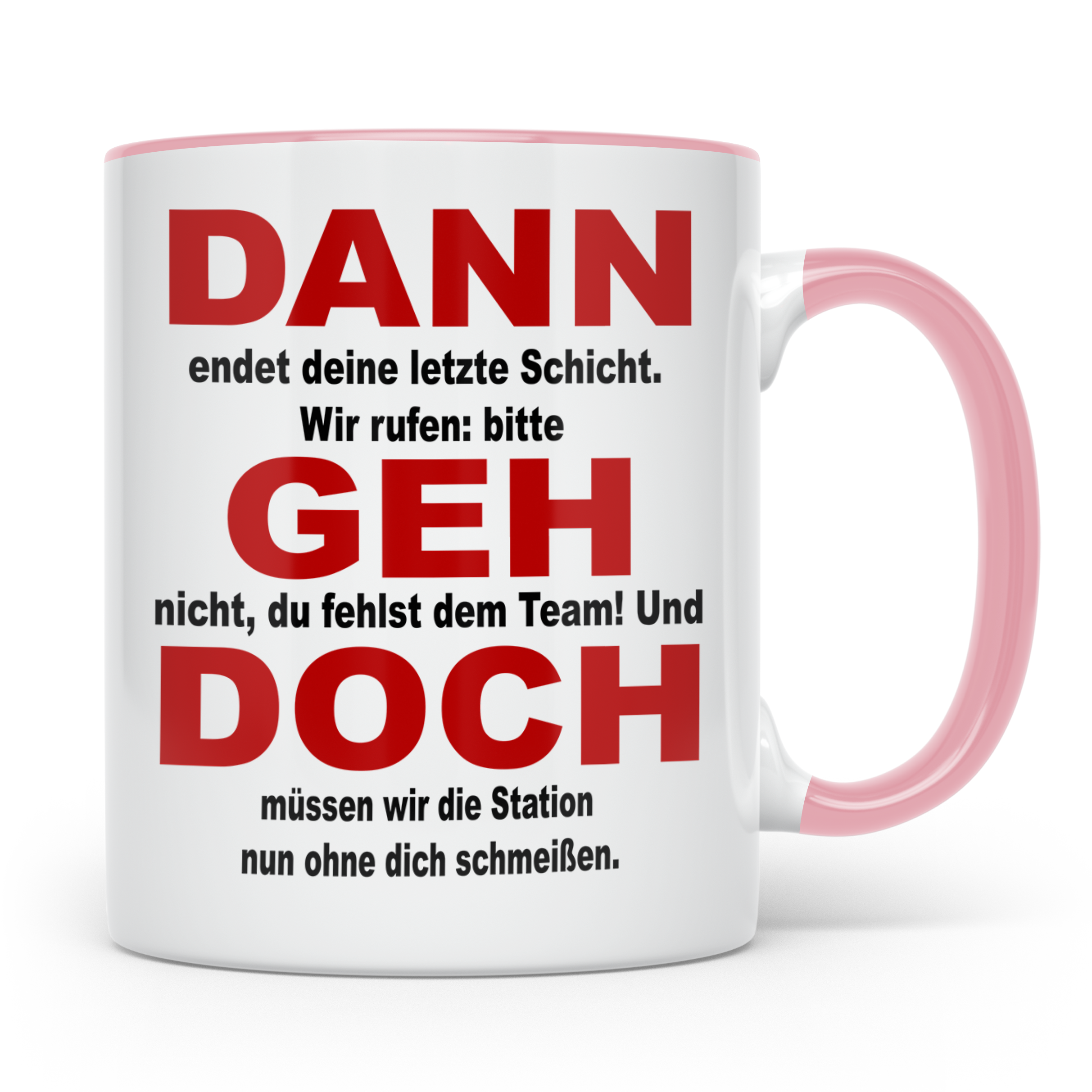 Abschiedsgeschenk Pflegekraft Tasse, Abschied Pflege Station – Rosa [farbe:rosa]
