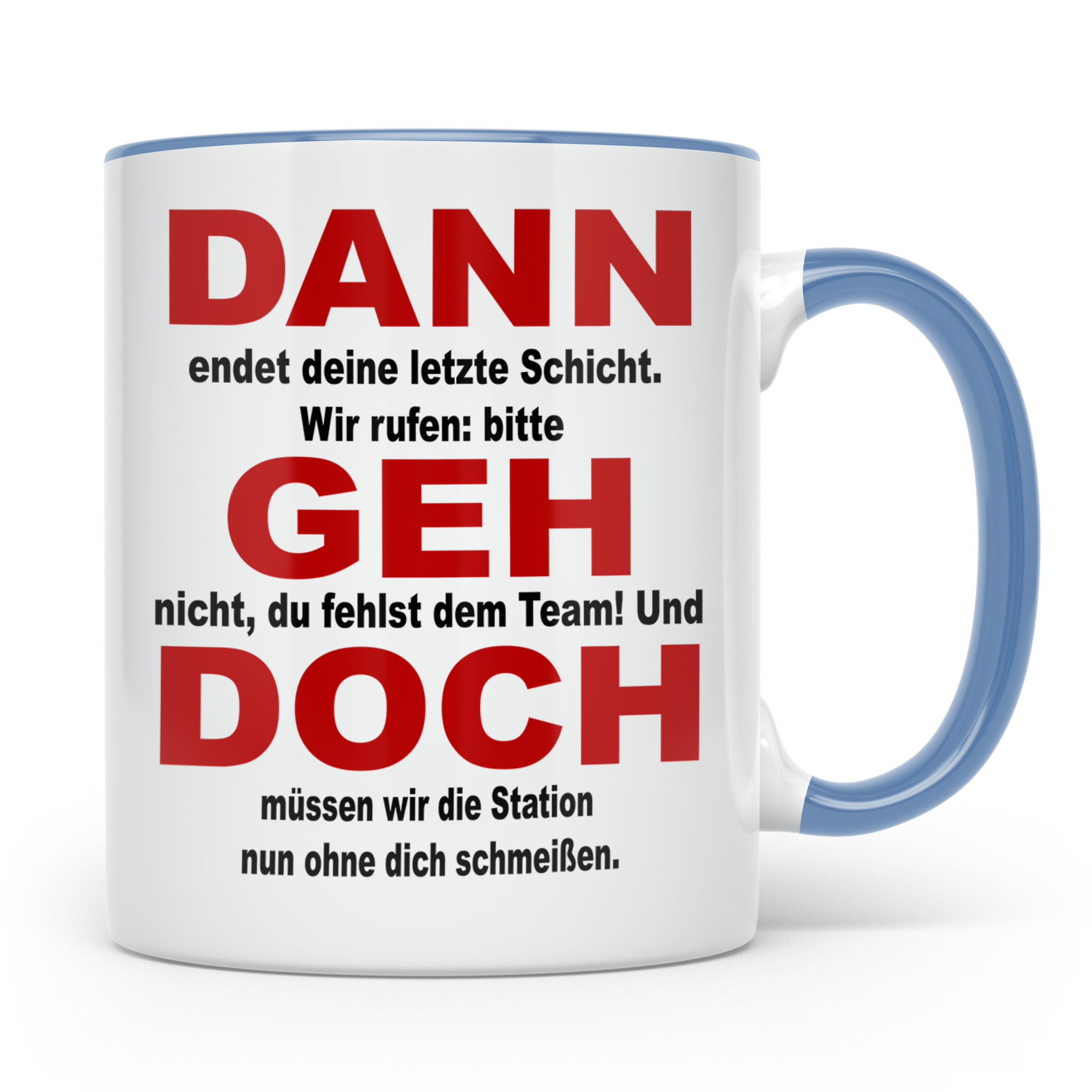 Abschiedsgeschenk Pflegekraft Tasse, Abschied Pflege Station – Blau [farbe:blau]