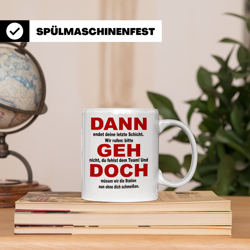 Abschiedsgeschenk Pflegekraft Tasse, Abschied Pflege Station – Weiß [farbe:weiß]