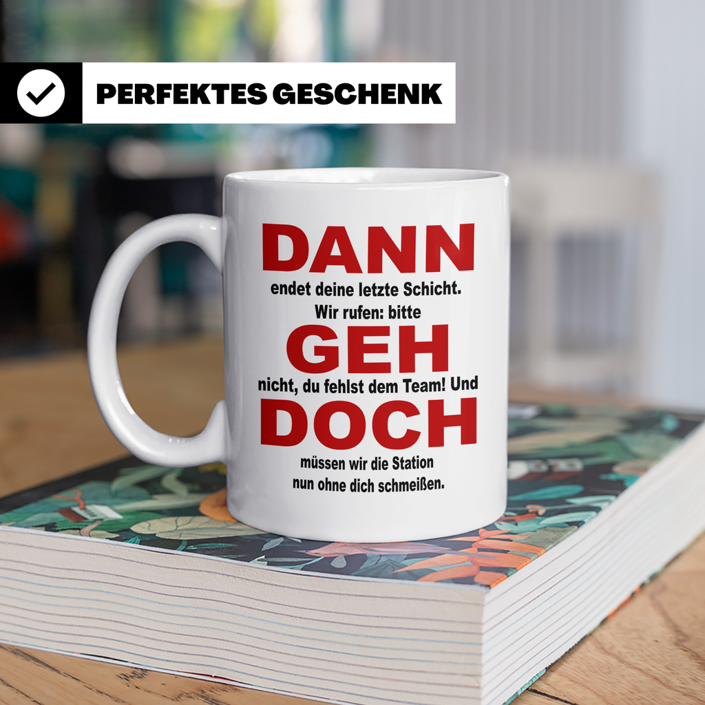 Abschiedsgeschenk Pflegekraft Tasse, Abschied Pflege Station – Weiß [farbe:weiß]