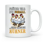 Hühner Tasse - Früher war ich normal Landwirtin Huhn Hühners – Weiß [farbe:weiß]