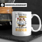 Hühner Tasse - Früher war ich normal Landwirtin Huhn Hühners – Weiß [farbe:weiß]