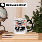 Hundehaare Glitzer Tasse - Leben ohne Hund sinnlos - Geschenkidee für Hundeeltern, Hundemama, Hundefriseur - Hundebesitzer Geschenkidee