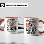 Hundehaare Glitzer Tasse - Leben ohne Hund sinnlos - Geschenkidee für Hundeeltern, Hundemama, Hundefriseur - Hundebesitzer Geschenkidee