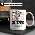 Hundehaare Glitzer Tasse - Leben ohne Hund sinnlos - Geschenkidee für Hundeeltern, Hundemama, Hundefriseur - Hundebesitzer Geschenkidee