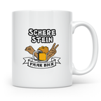Bier Tasse - Paar Bier Motiv - Peace Zeichen & Faust - Lusti – Weiß [farbe:weiß]