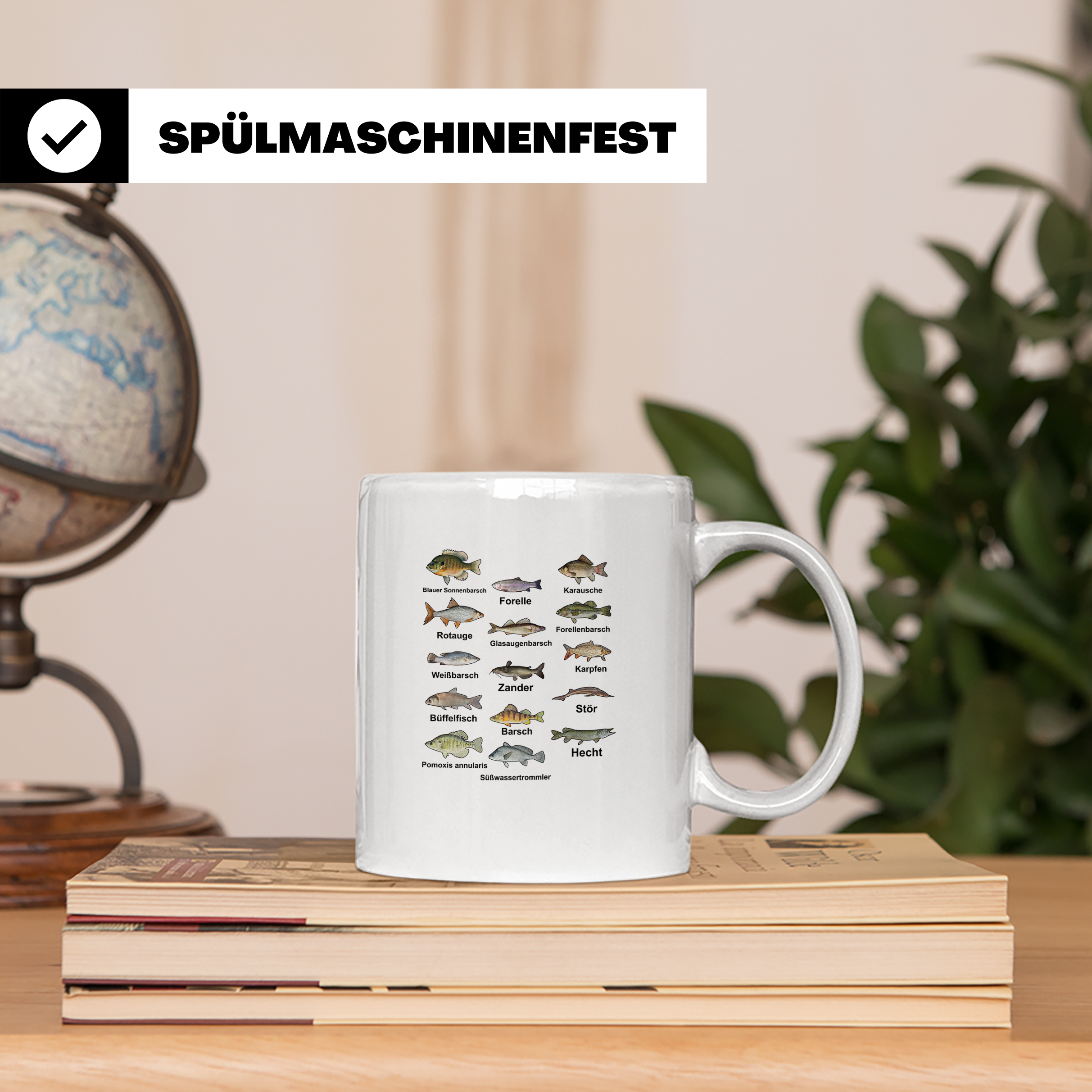 Angler Tasse: Süßwasserfische - Barsch, Hecht, Wels - Fischa – Weiß [farbe:weiß]