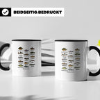 Angler Tasse: Süßwasserfische - Barsch, Hecht, Wels - Fischa – Schwarz [farbe:schwarz]