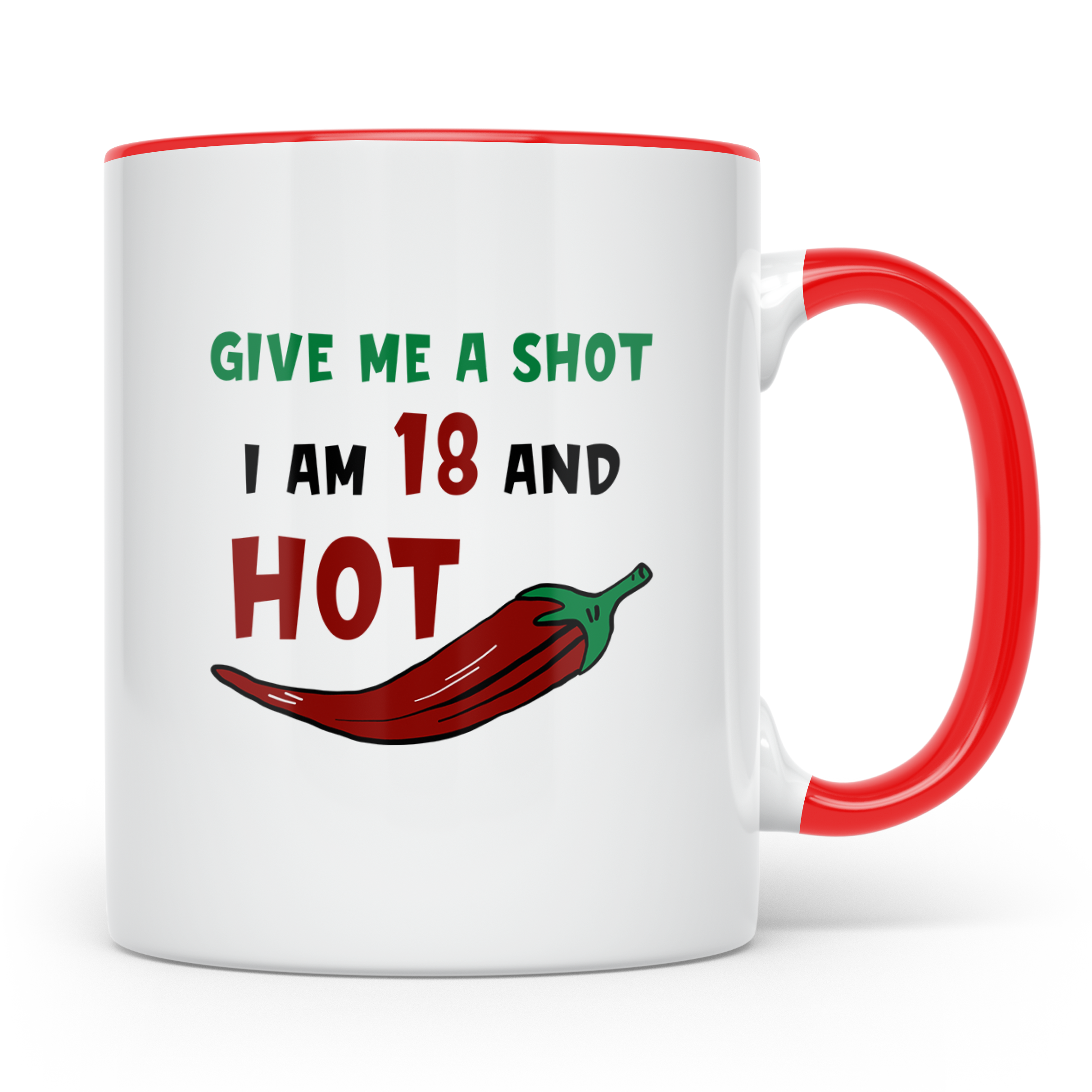 Chili Shot 18 Geburtstag Tasse - Scharfes Essen, Chili Liebh – Rot [farbe:rot]