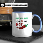 Chili Shot 18 Geburtstag Tasse - Scharfes Essen, Chili Liebh – Blau [farbe:blau]