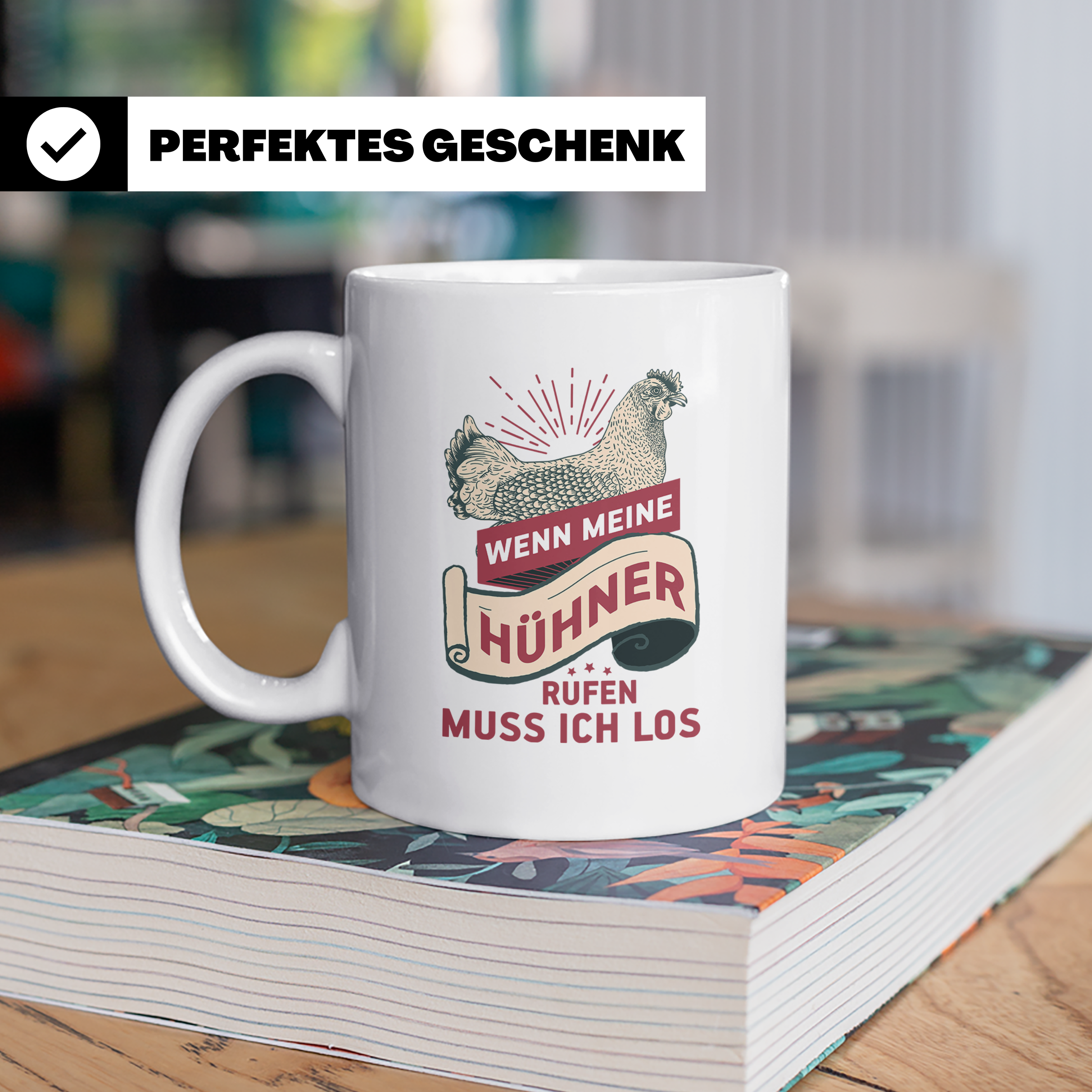 Hühner Tasse - Wenn meine Hühner rufen muss ich los! - Hühne – Weiß [farbe:weiß]