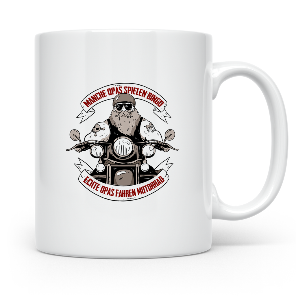 Biker Opa Tasse Echte Opas fahren Motorrad | Geschenk für Gr – Weiß [farbe:weiß]