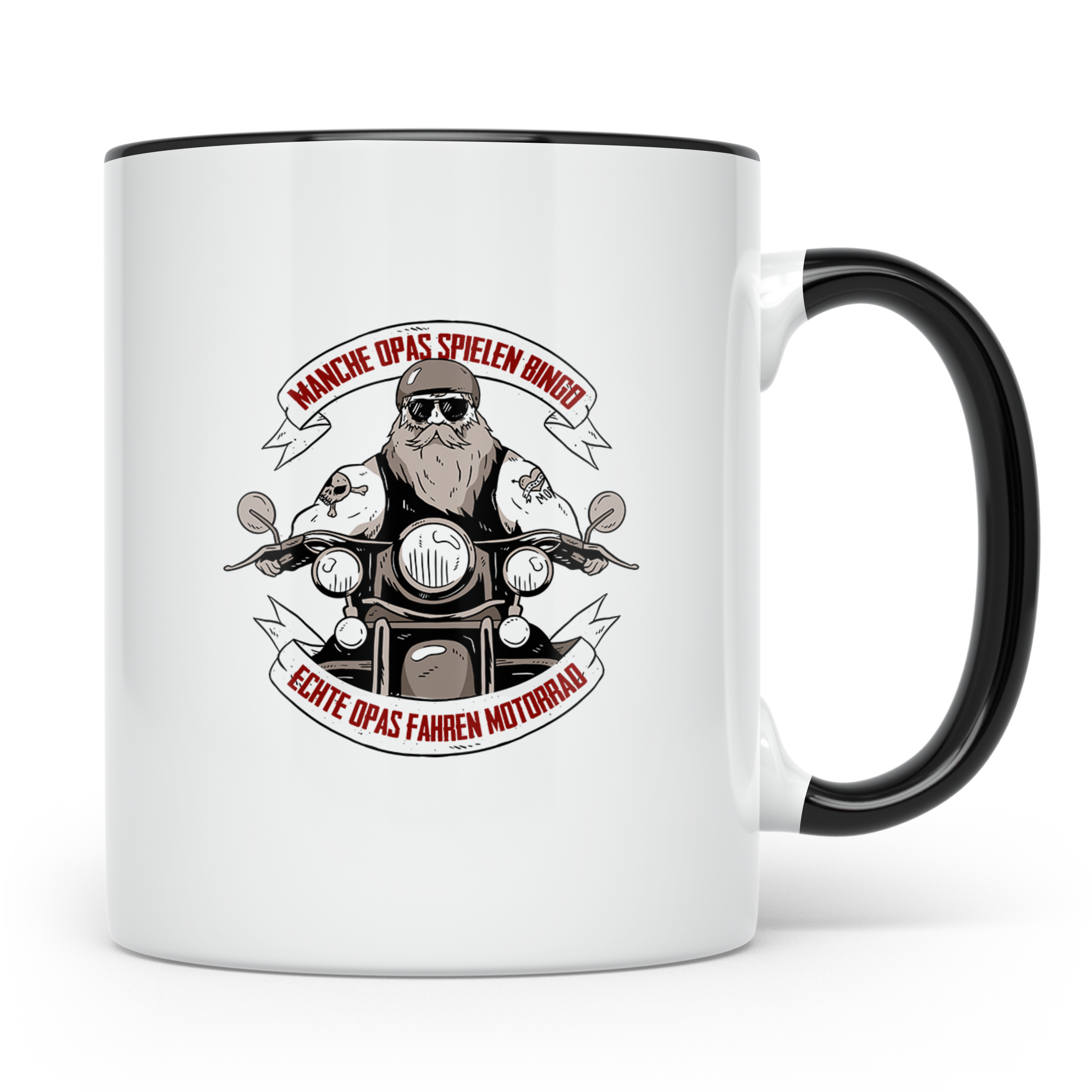 Biker Opa Tasse Echte Opas fahren Motorrad | Geschenk für Gr – Schwarz [farbe:schwarz]