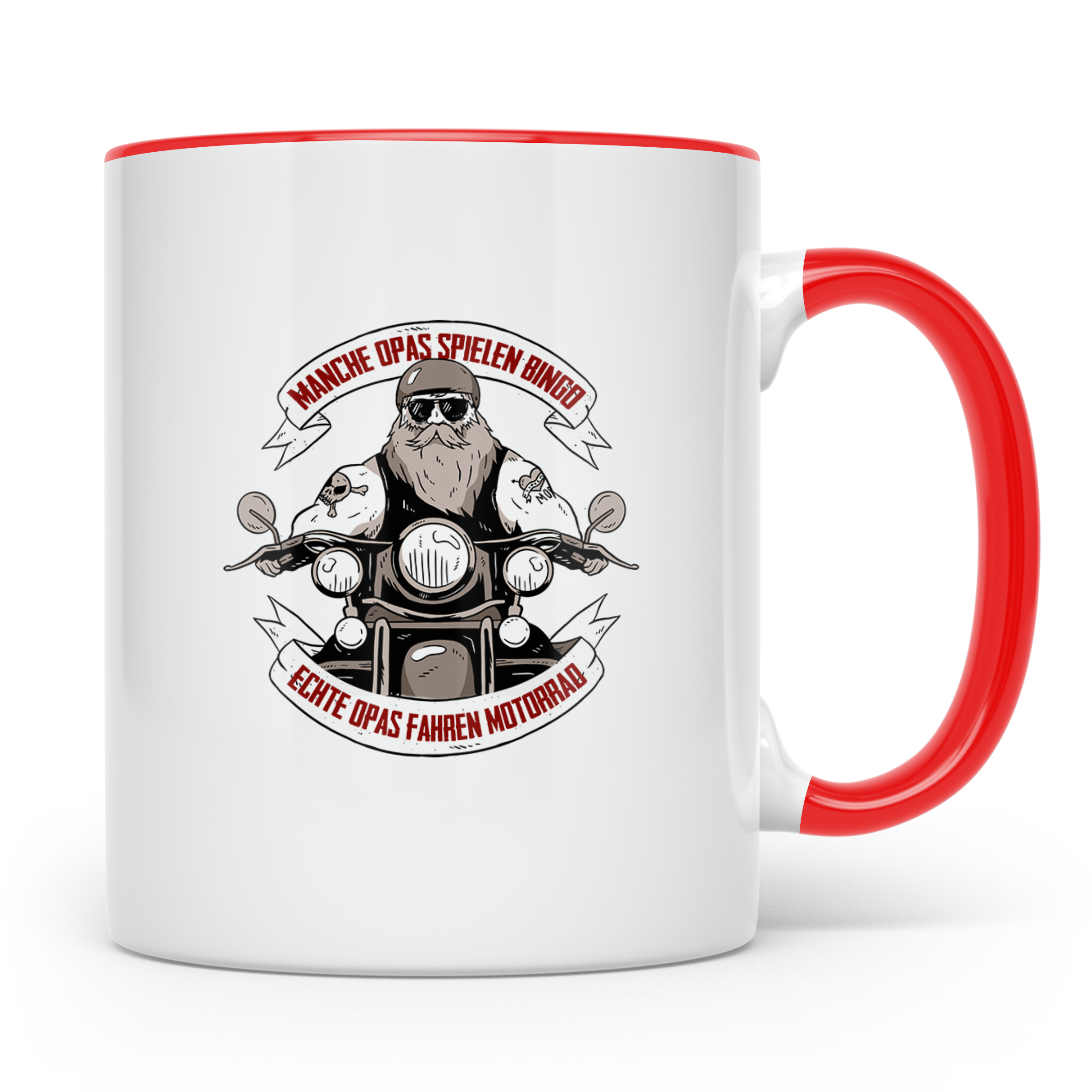 Biker Opa Tasse Echte Opas fahren Motorrad | Geschenk für Gr – Rot [farbe:rot]