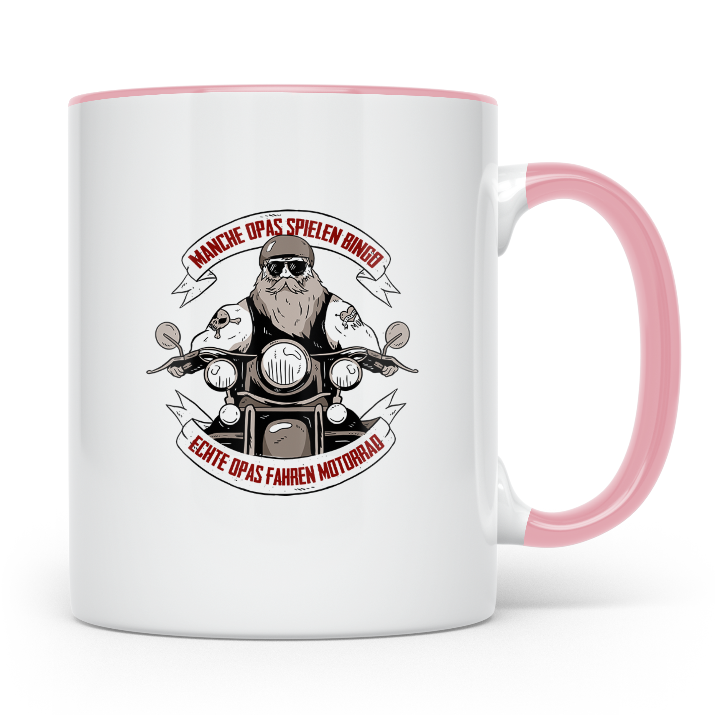 Biker Opa Tasse Echte Opas fahren Motorrad | Geschenk für Gr – Rosa [farbe:rosa]