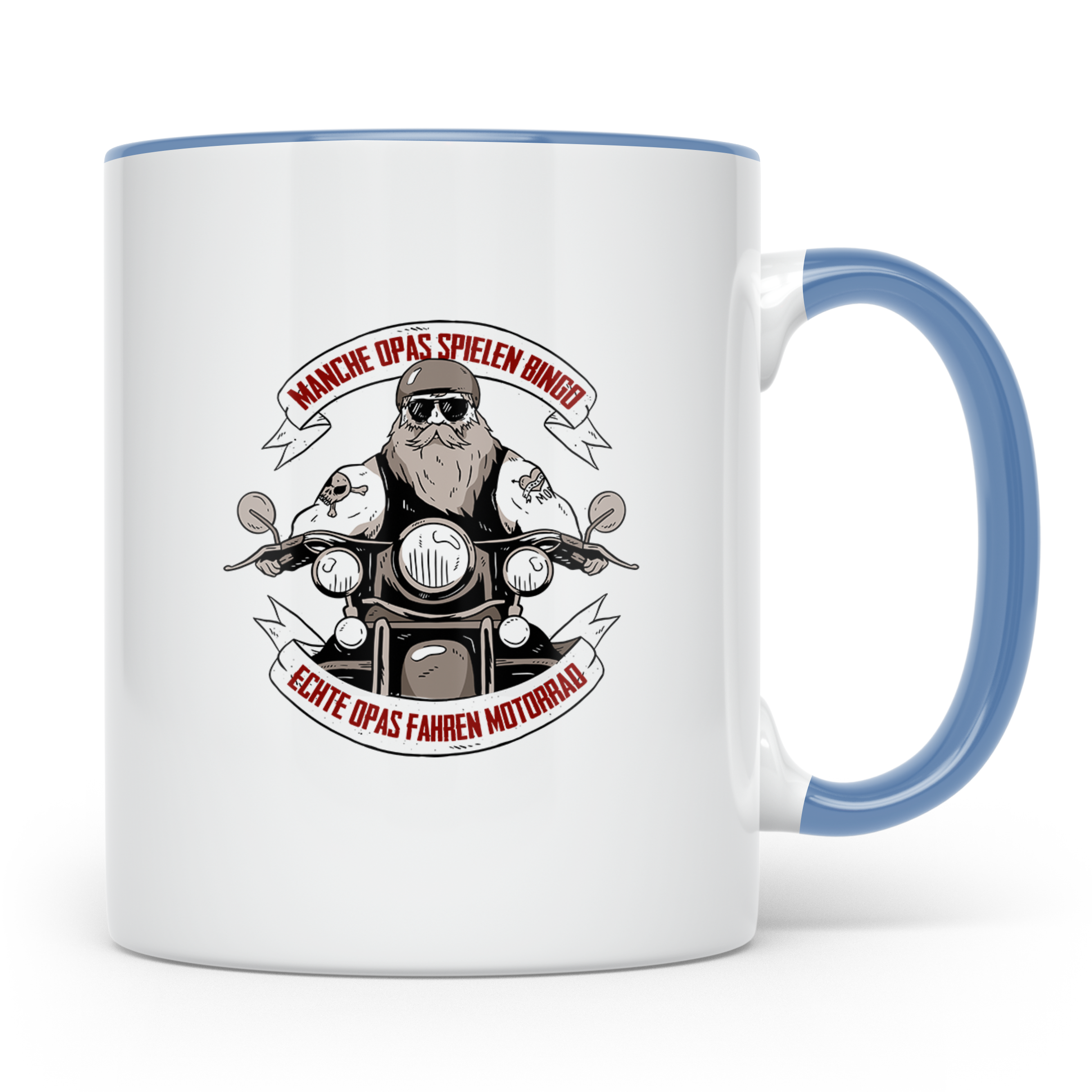 Biker Opa Tasse Echte Opas fahren Motorrad | Geschenk für Gr – Blau [farbe:blau]