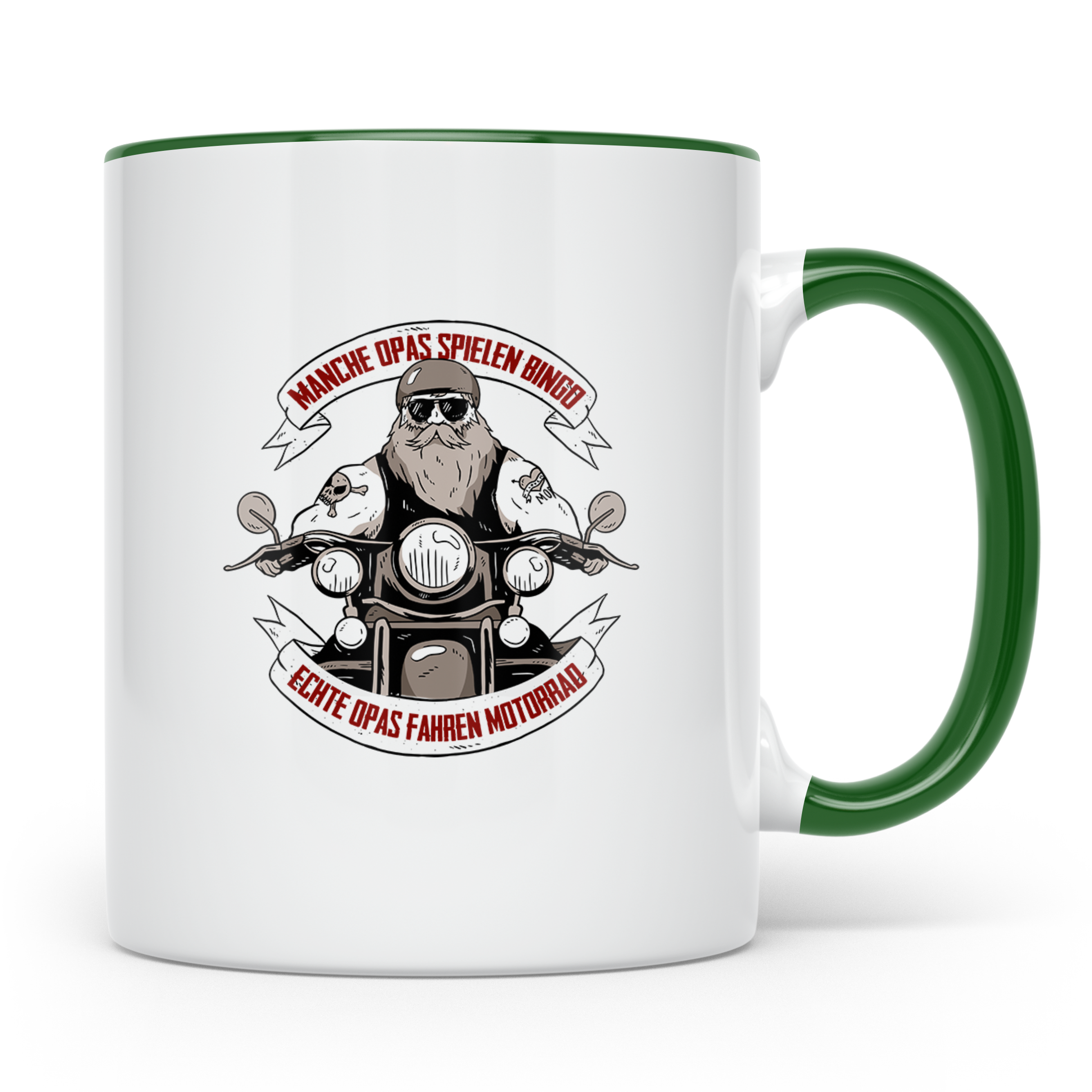 Biker Opa Tasse Echte Opas fahren Motorrad | Geschenk für Gr – Grün [farbe:grün]