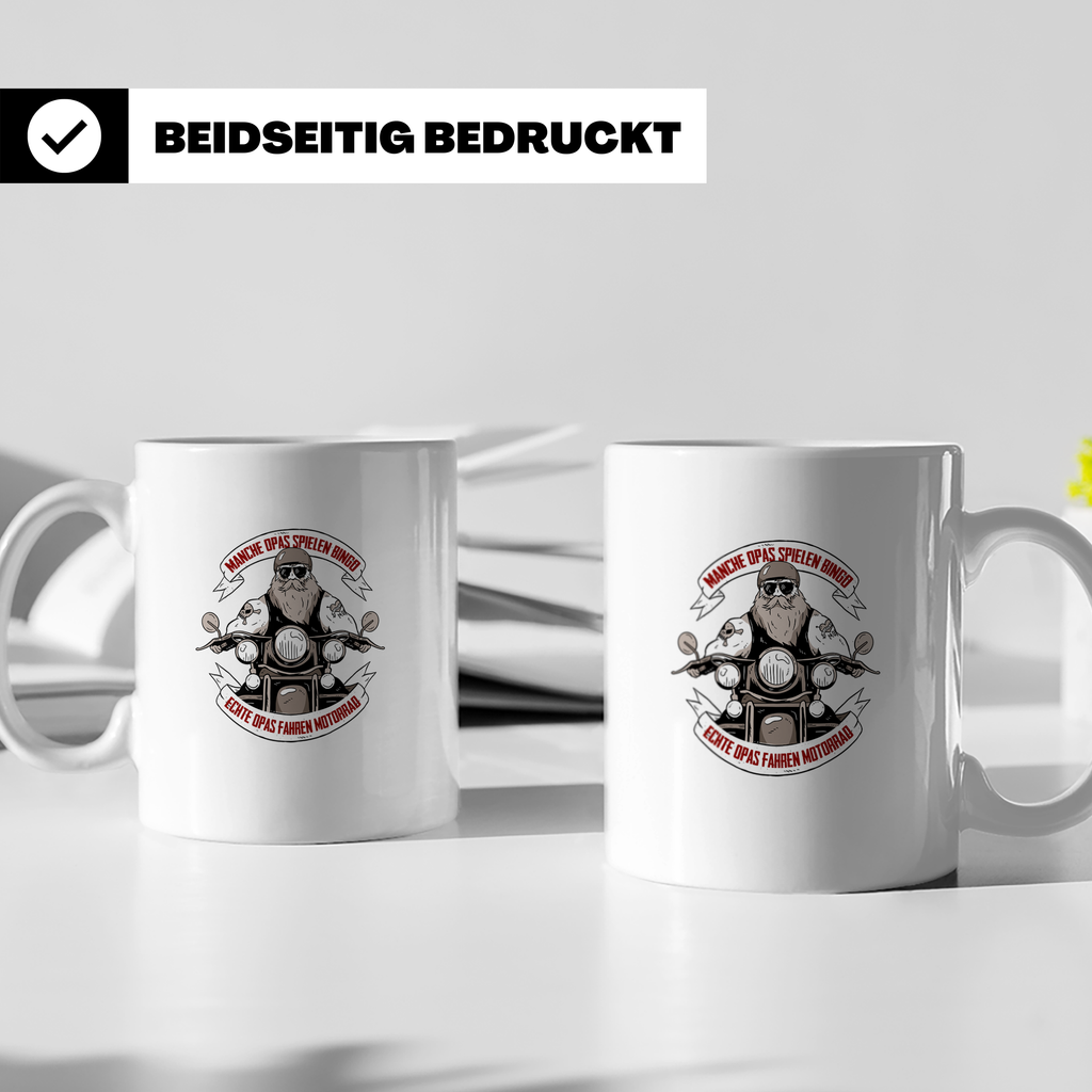 Biker Opa Tasse Echte Opas fahren Motorrad | Geschenk für Gr – Weiß [farbe:weiß]