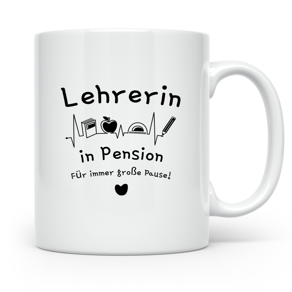 Tasse Lehrerin in Pension Geschenk Ruhestand Lehrerin Abschi – Weiß [farbe:weiß]