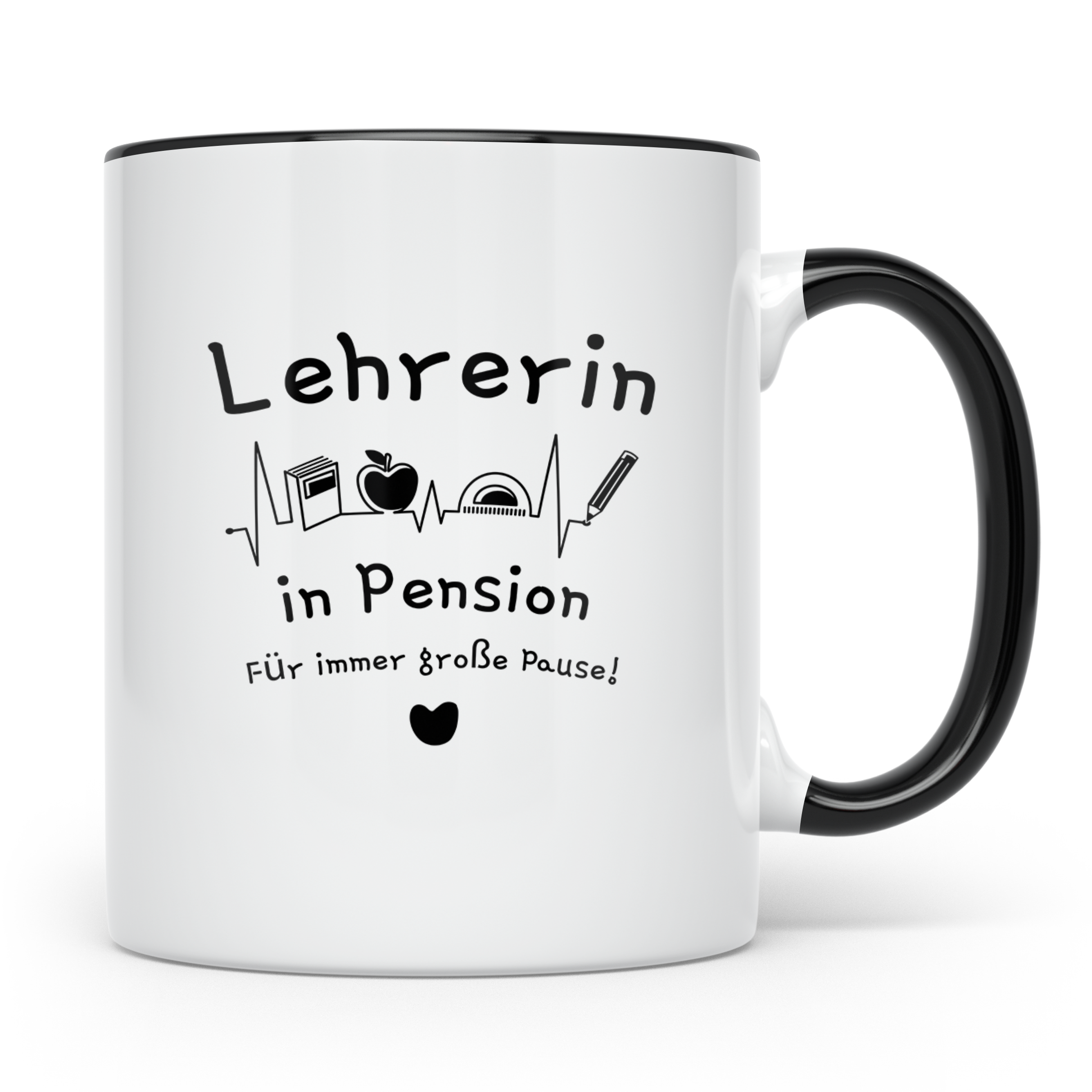 Tasse Lehrerin in Pension Geschenk Ruhestand Lehrerin Abschi – Schwarz [farbe:schwarz]