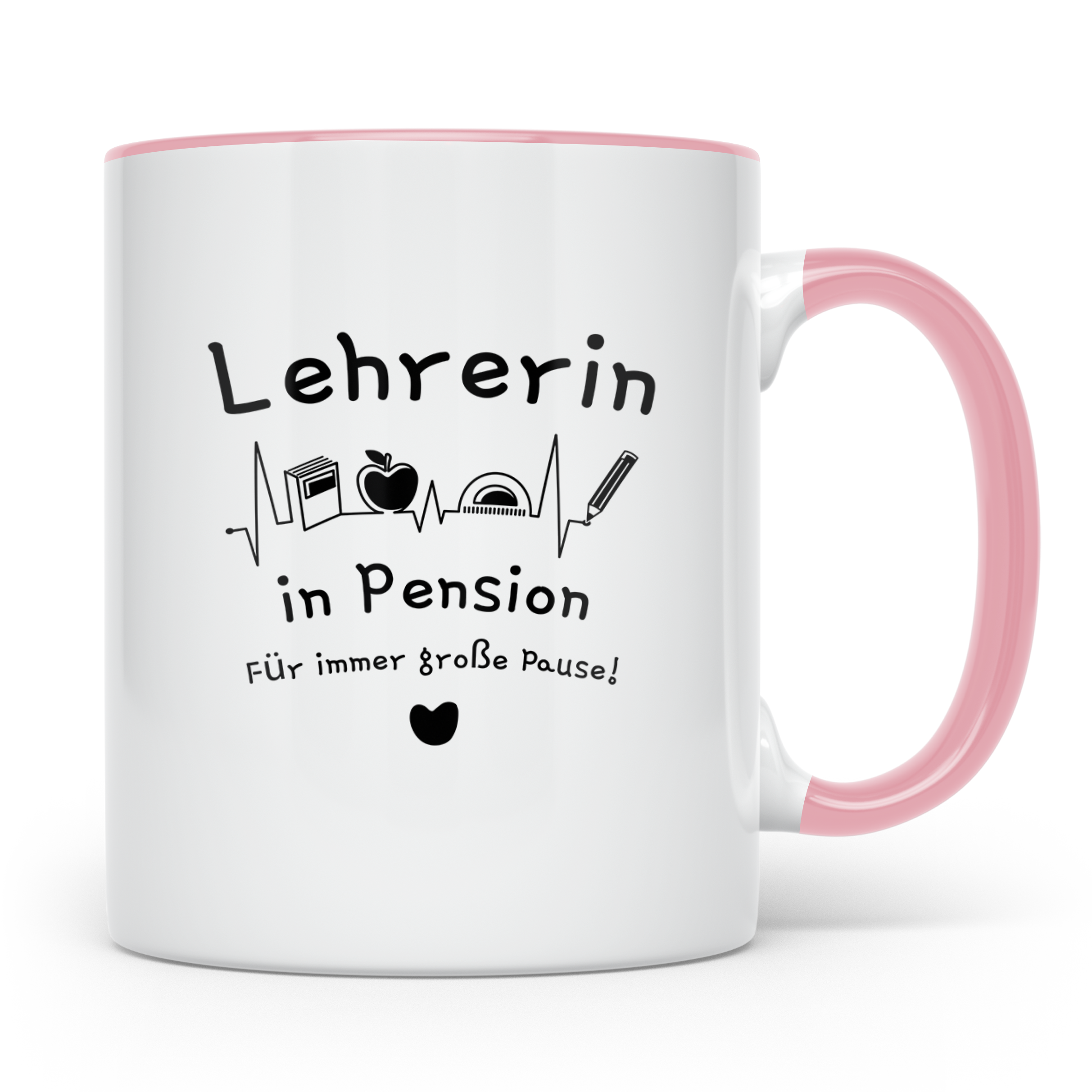 Tasse Lehrerin in Pension Geschenk Ruhestand Lehrerin Abschi – Rosa [farbe:rosa]