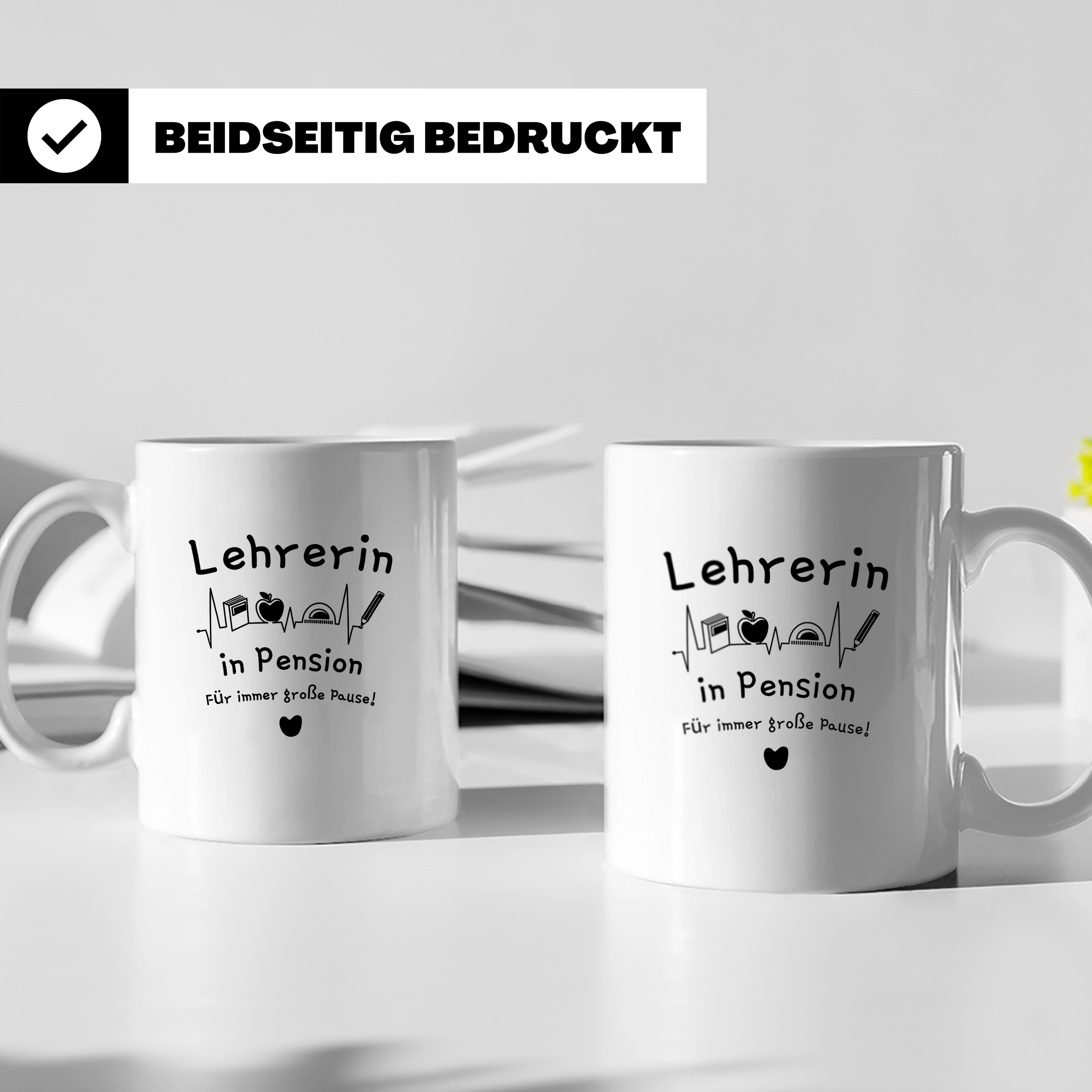 Tasse Lehrerin in Pension Geschenk Ruhestand Lehrerin Abschi – Weiß [farbe:weiß]