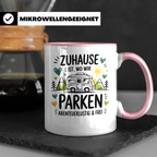 Camping Tasse Zuhause ist wo wir parken Camper Van Berge Abenteuerlustig Freiheit Sublimation